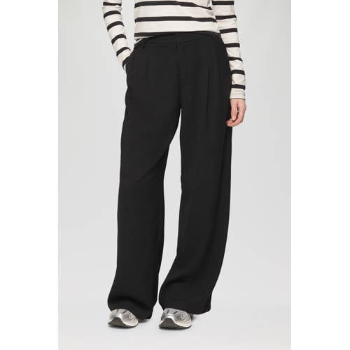 QS wide leg regular waist pantalon zwart afbeelding