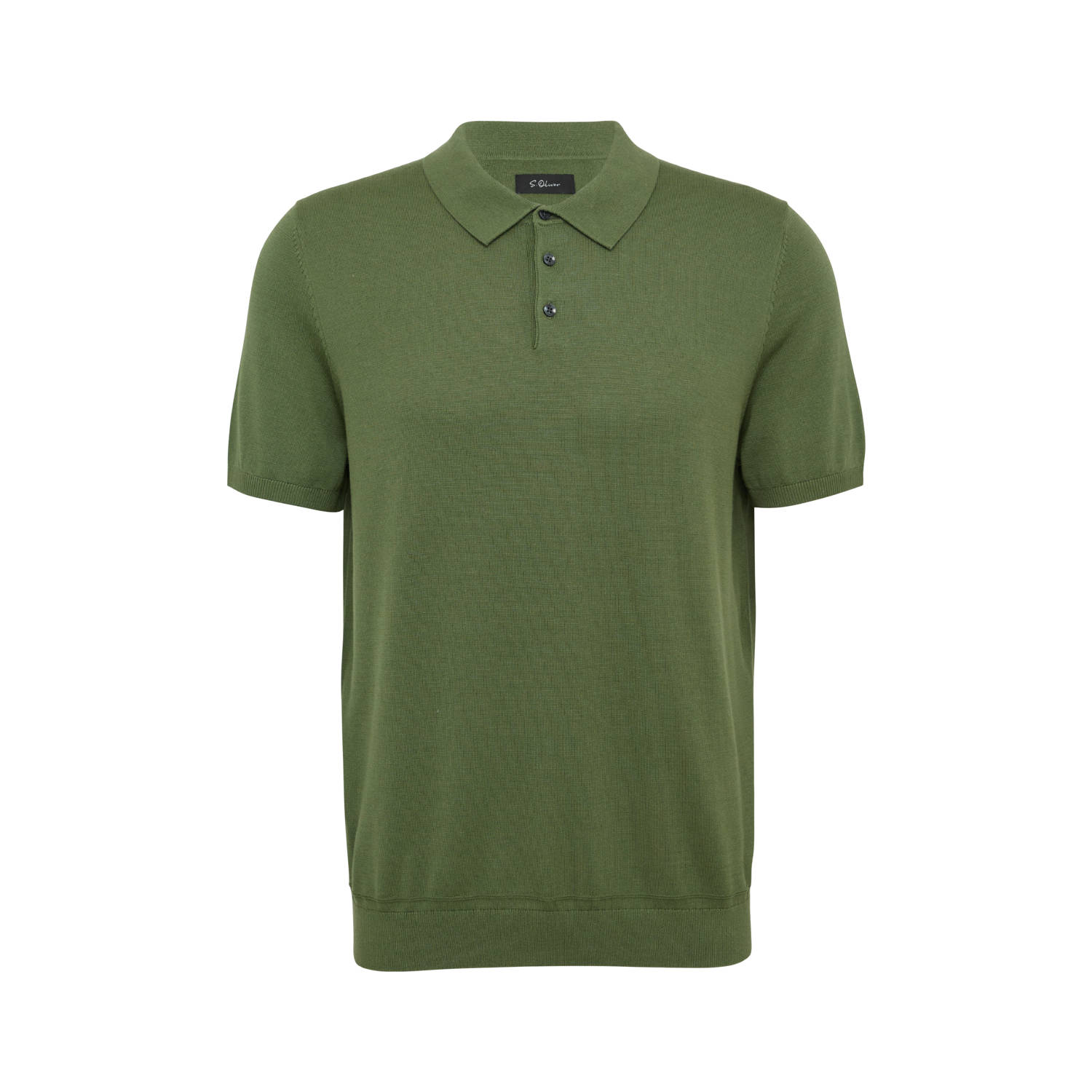 S.Oliver BLACK LABEL polo fijn gebreid groen