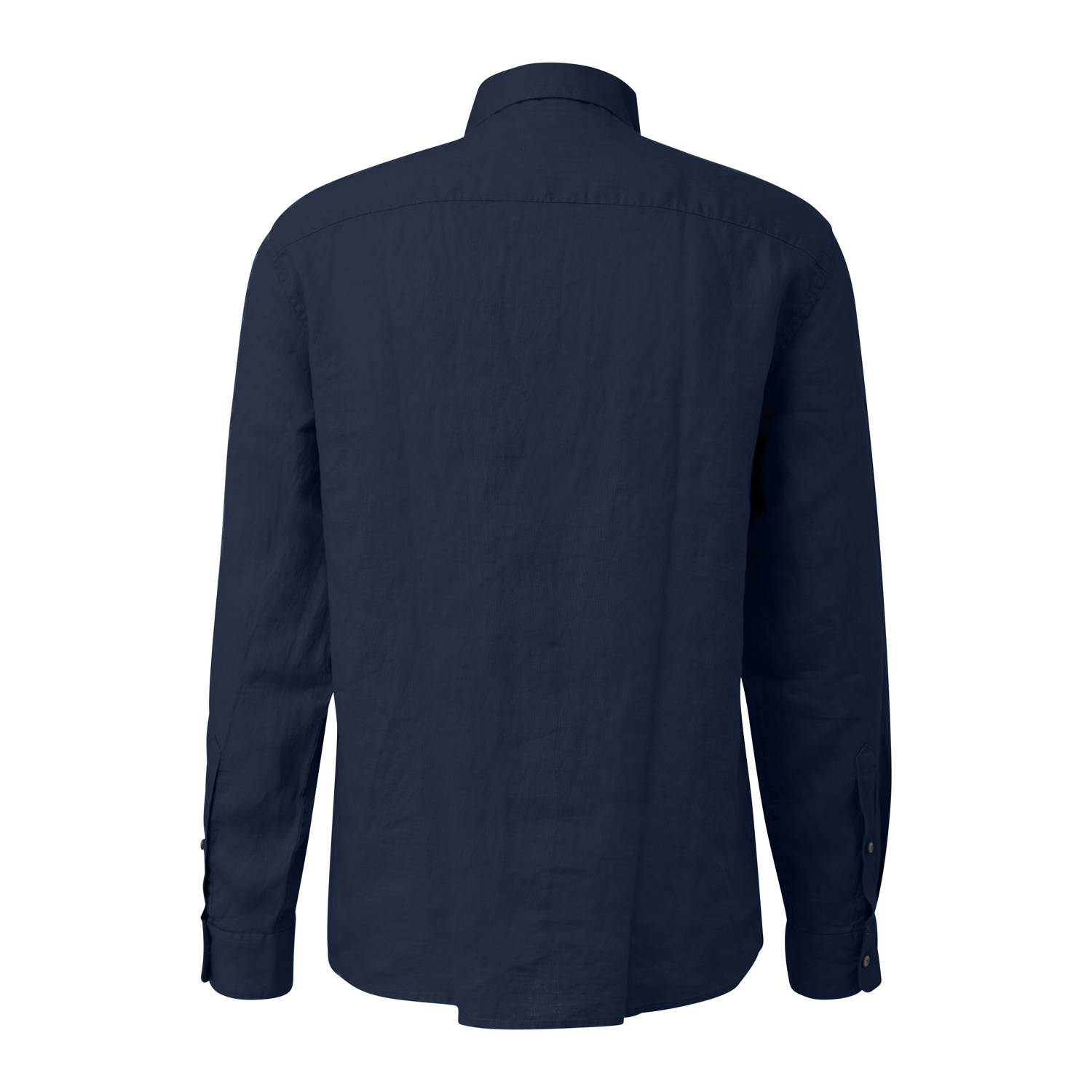 s.Oliver linnen casual overhemd donkerblauw