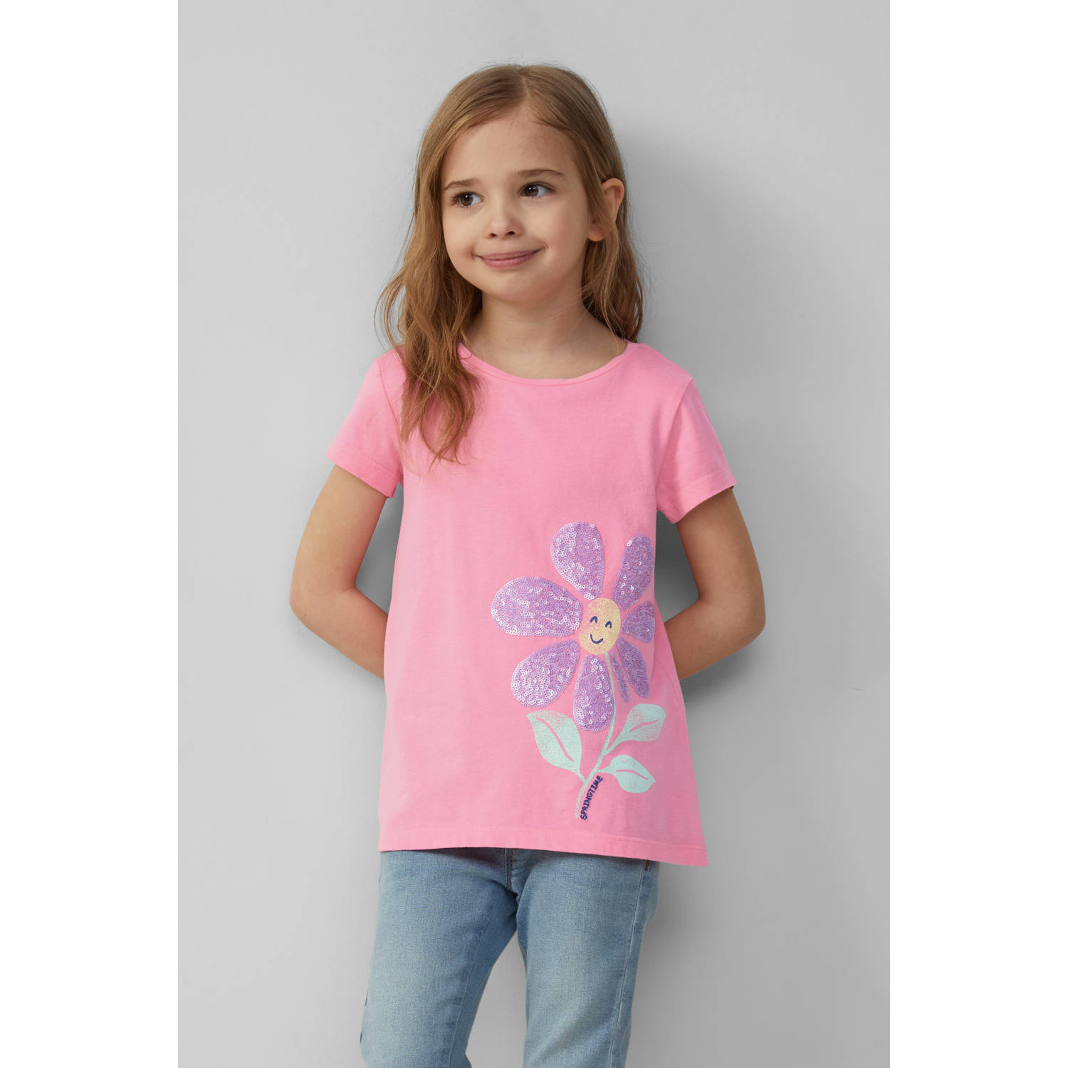 s.Oliver T-shirt roze met pailletten