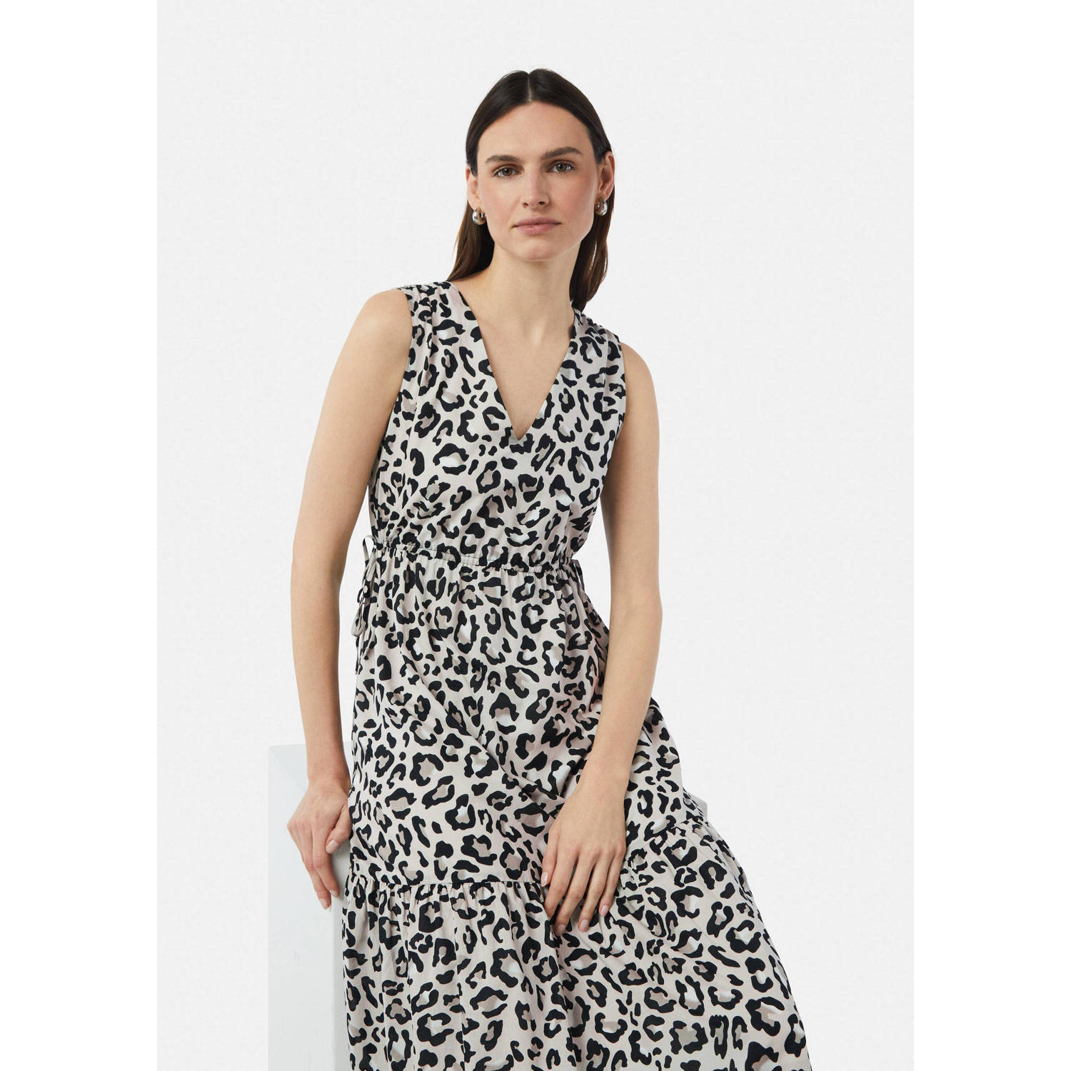 Comma casual identity zomerjurk grijs
