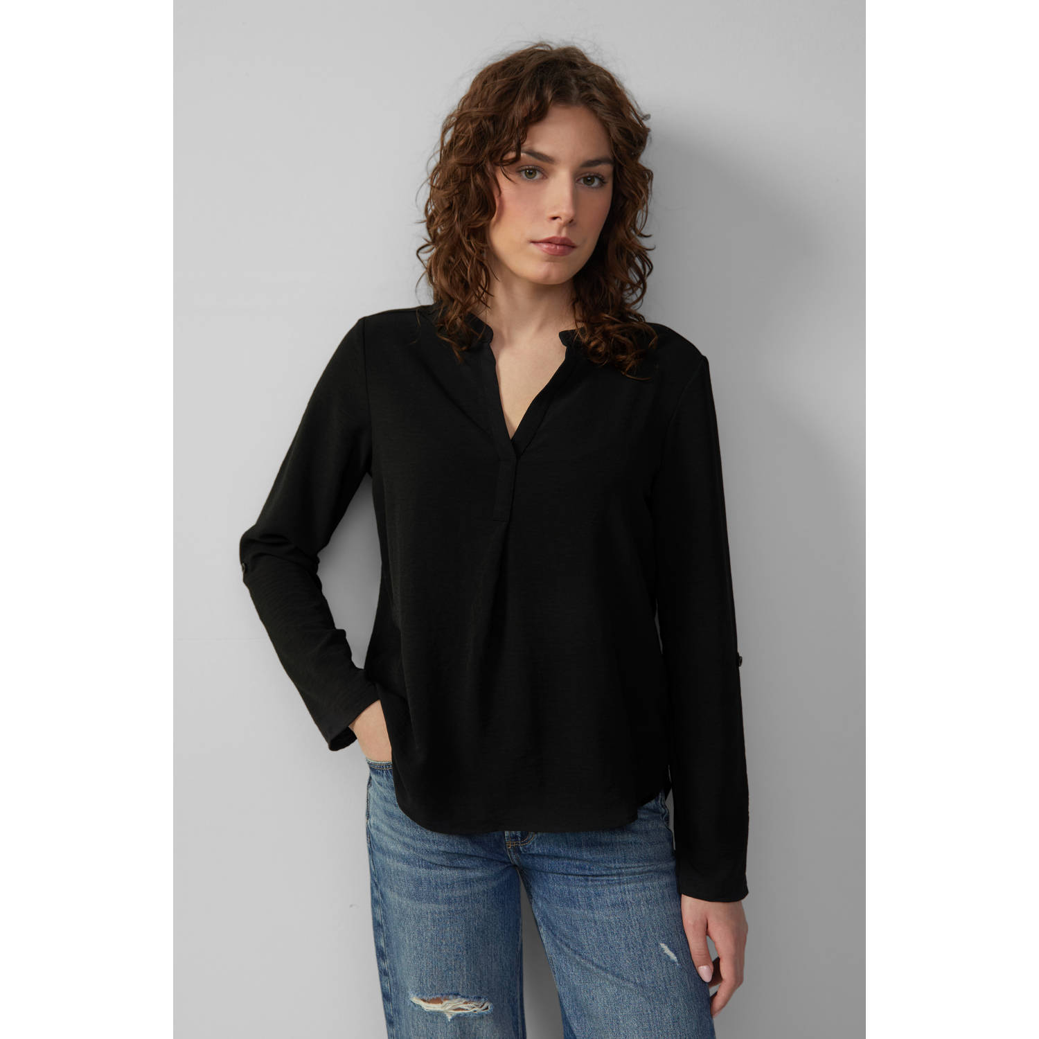 Q S by s.Oliver top zwart