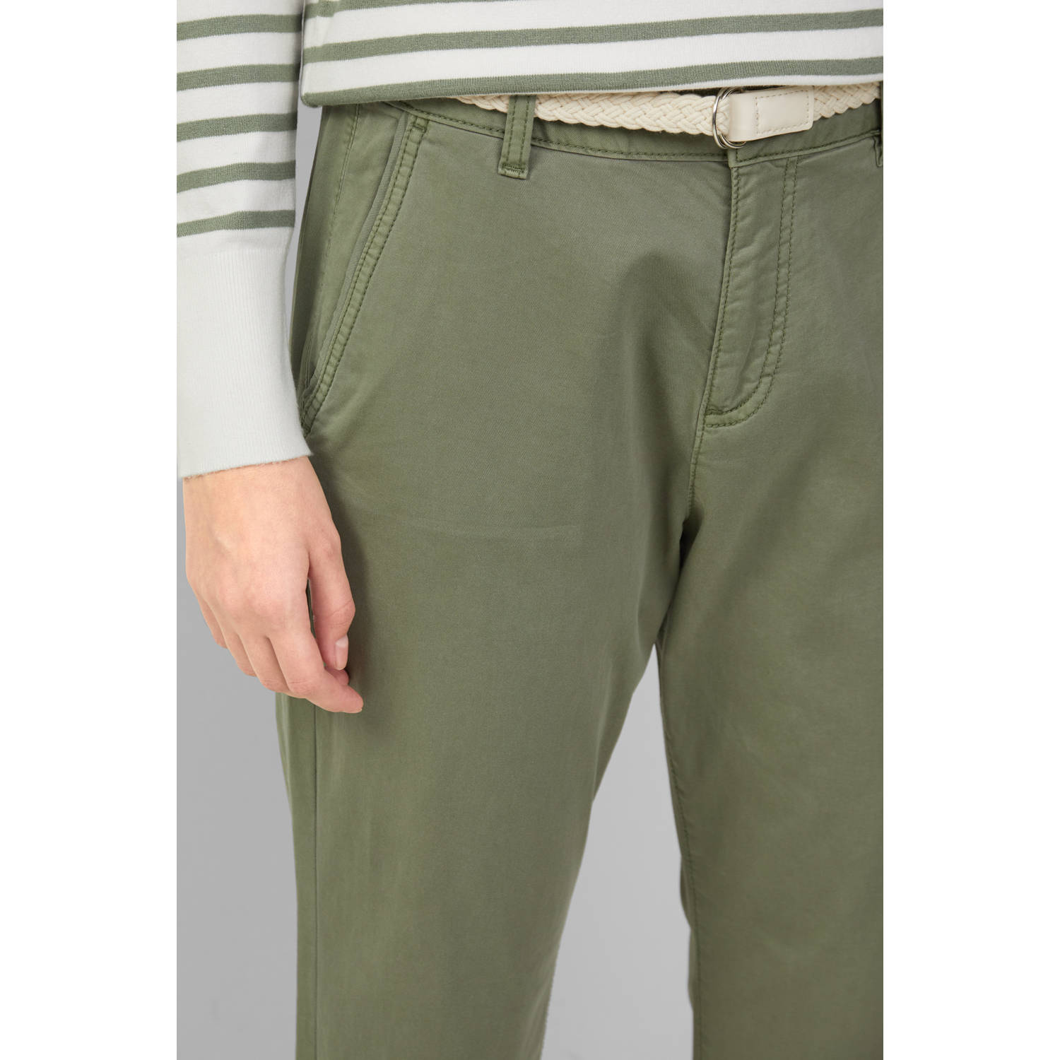 s.Oliver tapered regular waist casual broek groen