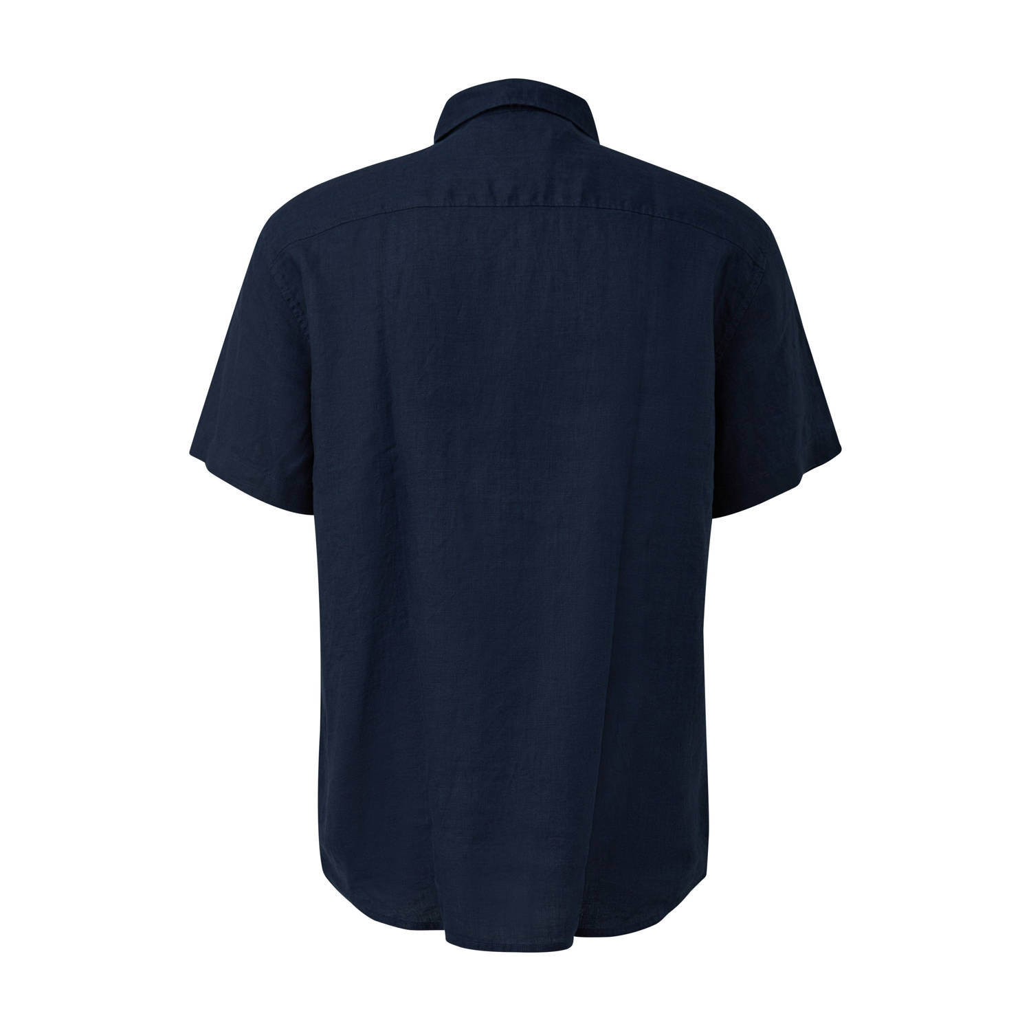 s.Oliver linnen casual overhemd donkerblauw