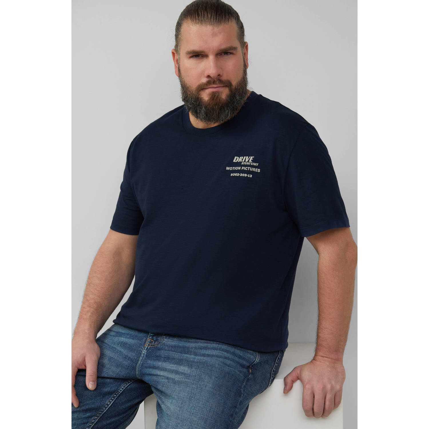 S.Oliver Big Size T-shirt donkerblauw