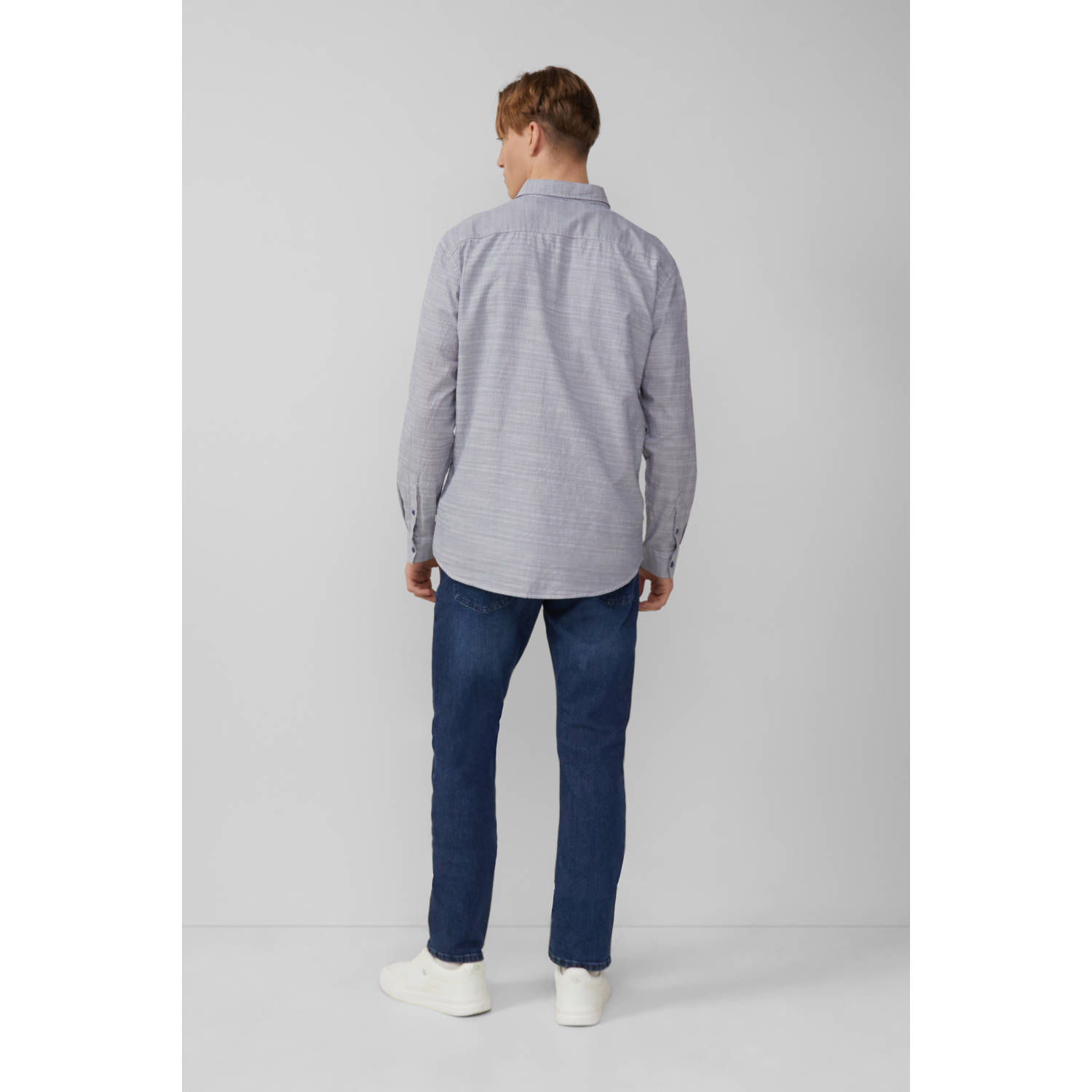 Q S by s.Oliver casual overhemd blauw