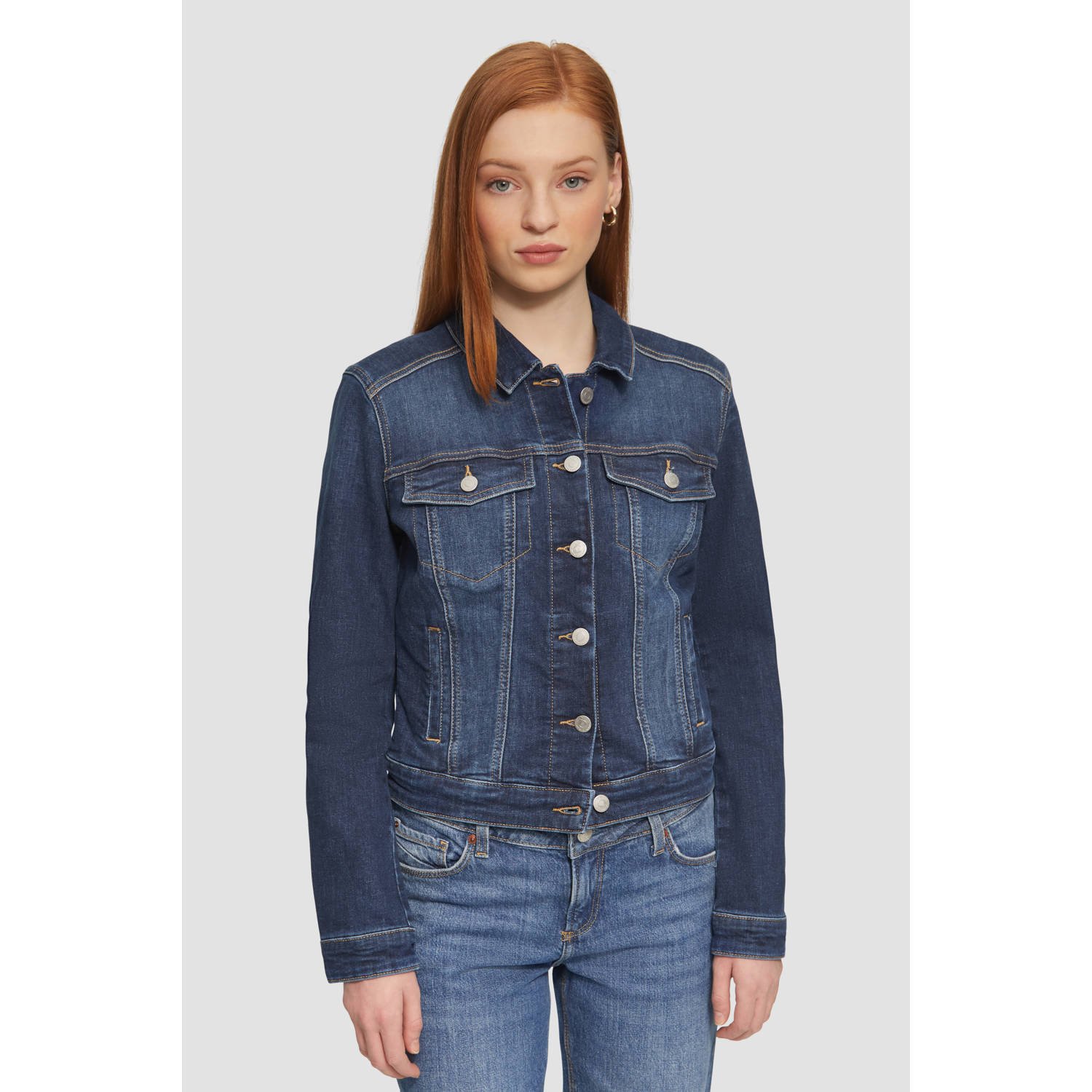 Q S by s.Oliver spijkerjas dark blue denim