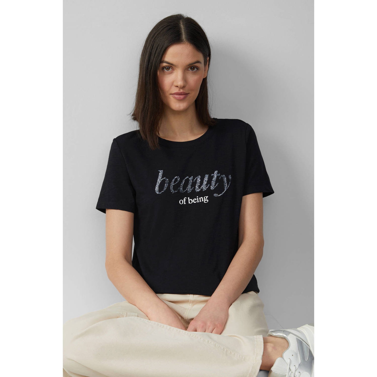 s.Oliver T-shirt zwart