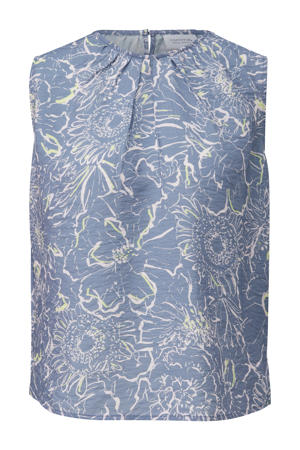 mouwloze top blauw