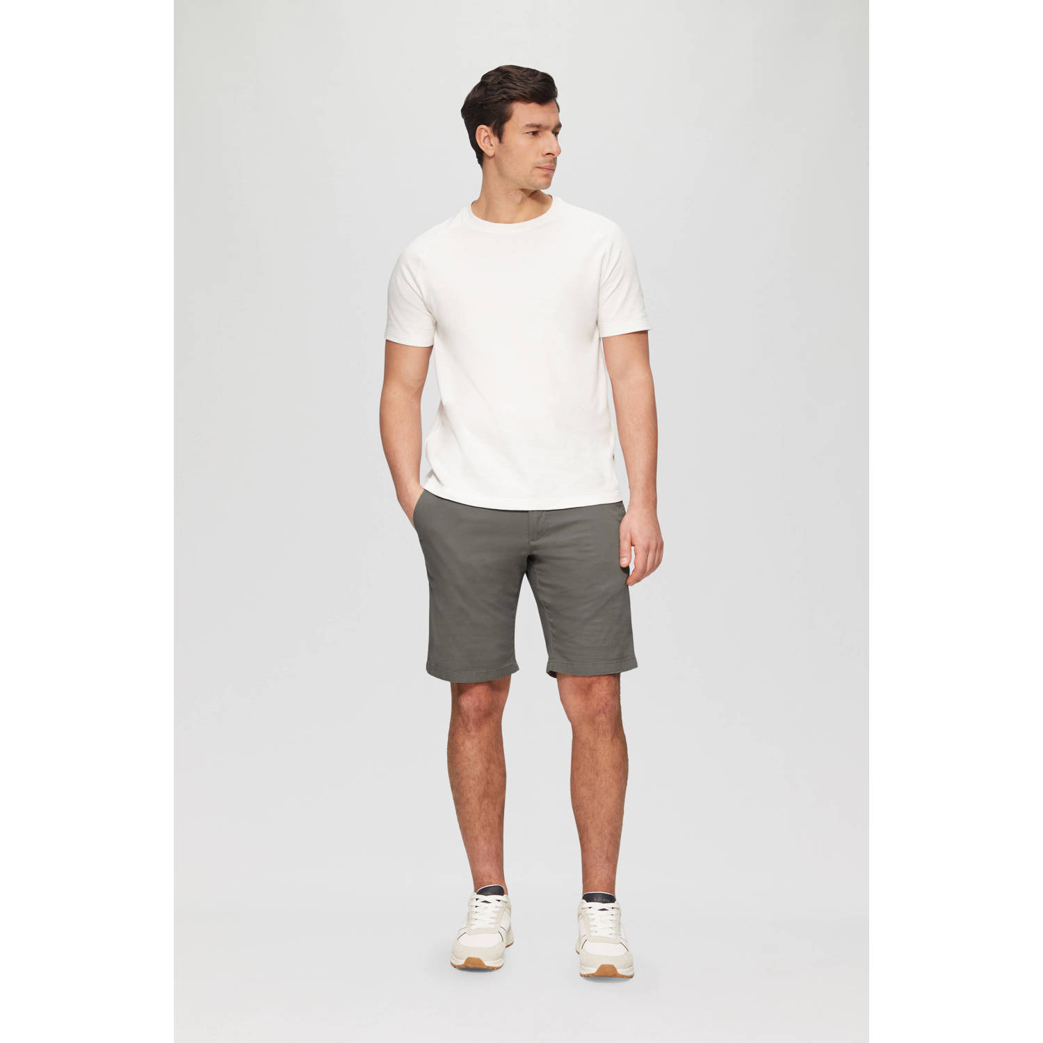 s.Oliver regular chino short grijs