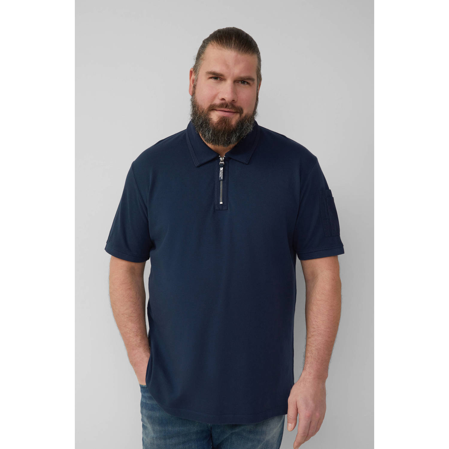 S.Oliver Big Size regular polo donkerblauw