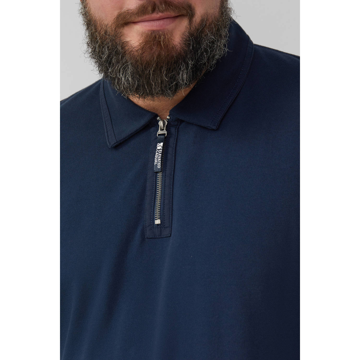 s.Oliver Big Size regular polo donkerblauw