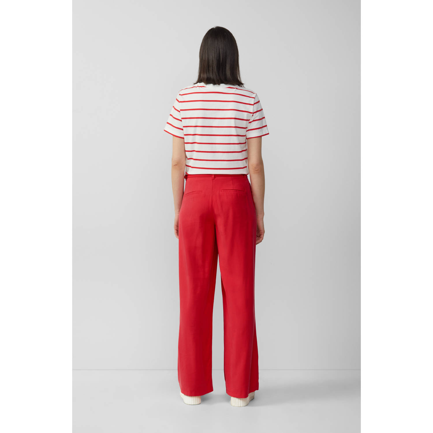 s.Oliver wide leg high waist casual broek rood