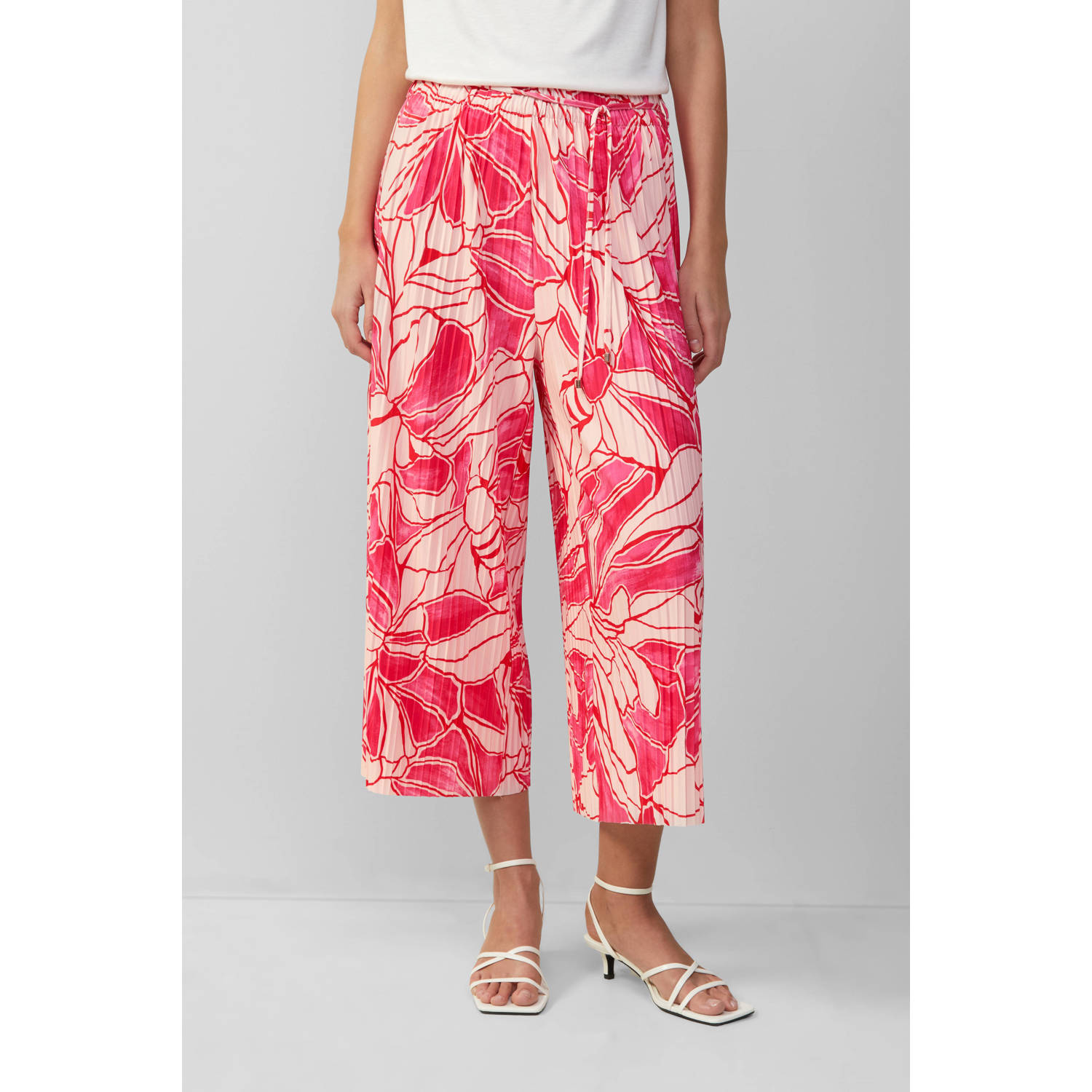 S.Oliver BLACK LABEL wide leg high waist casual broek roze