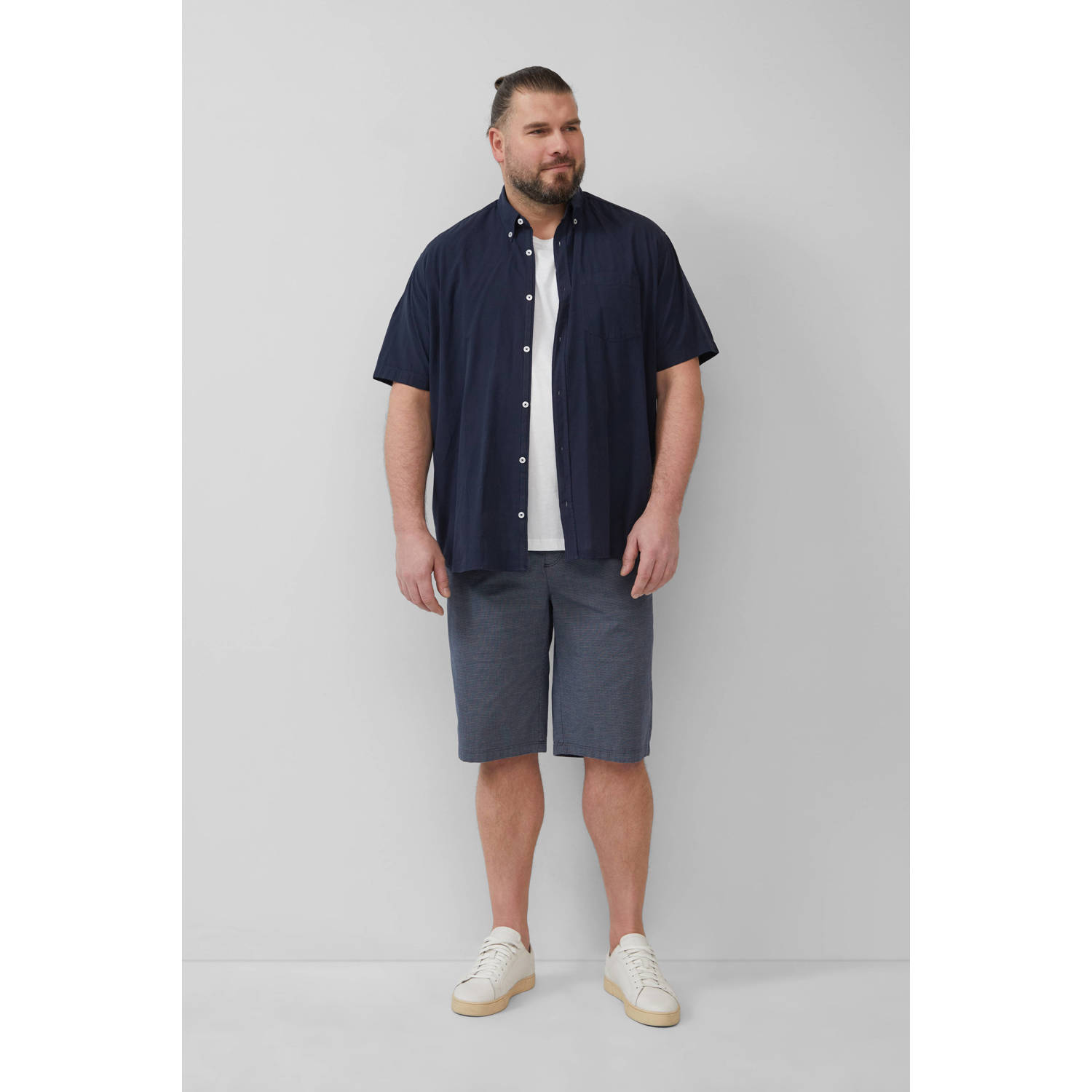 s.Oliver Big Size relaxed bermuda short donkerblauw