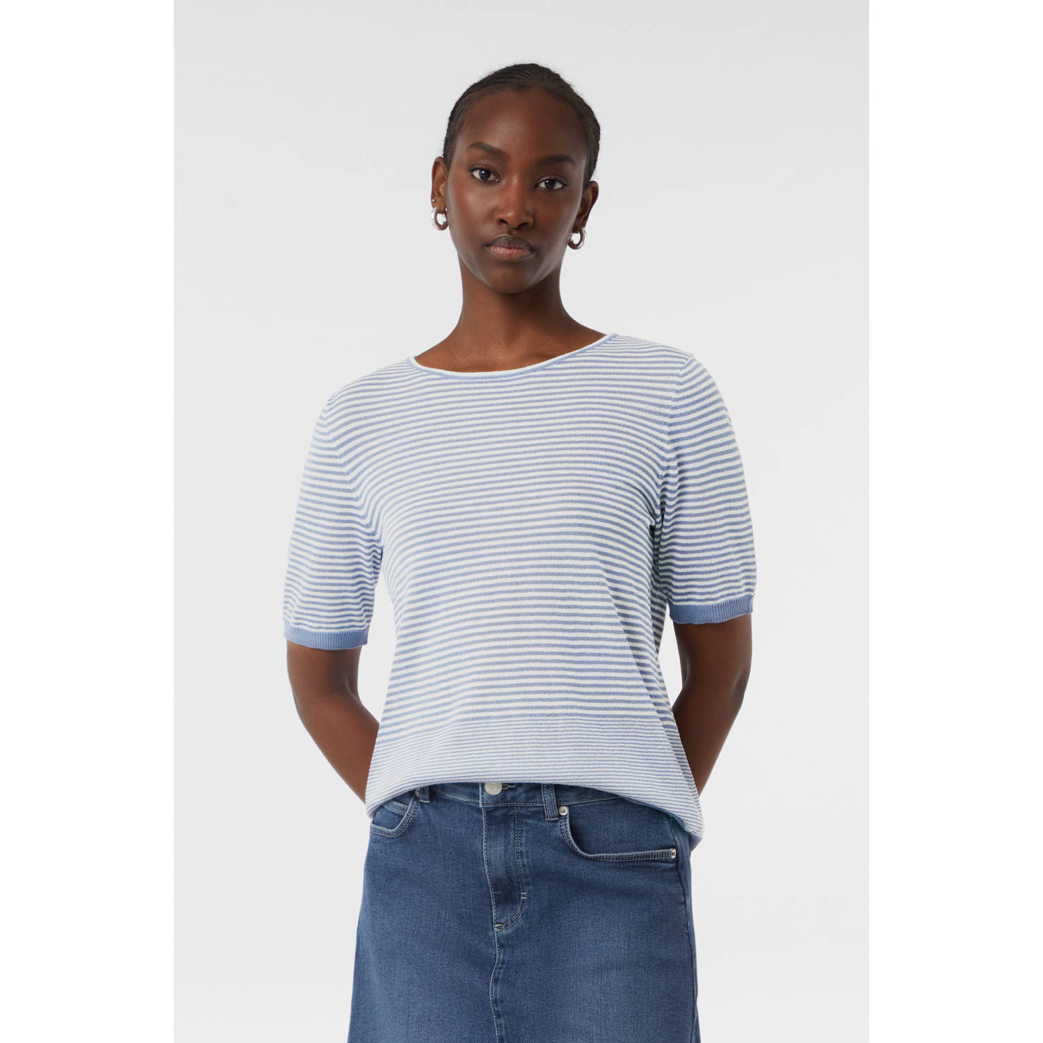 Comma casual identity top lichtblauw