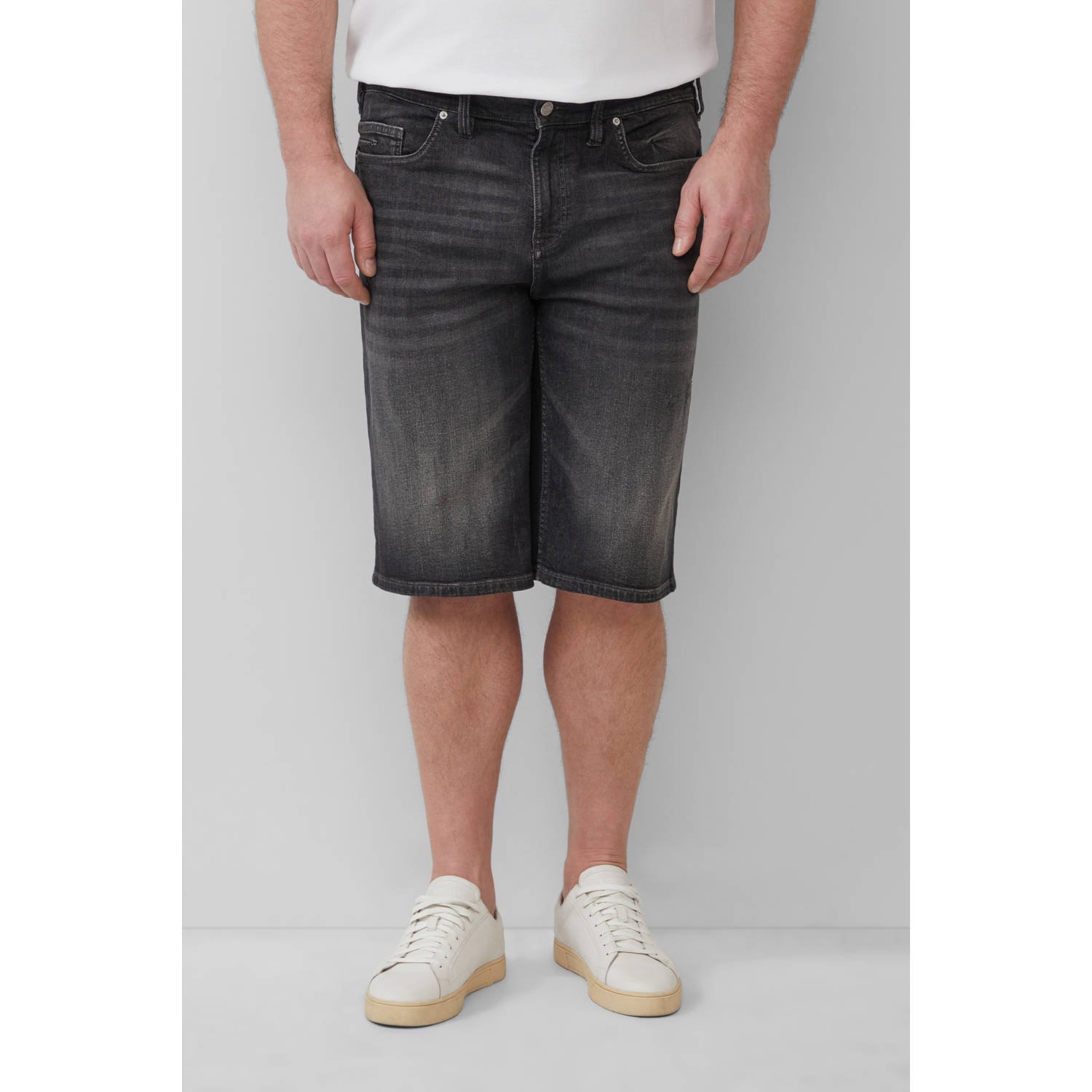 S.Oliver Big Size denim relaxed denim short zwart