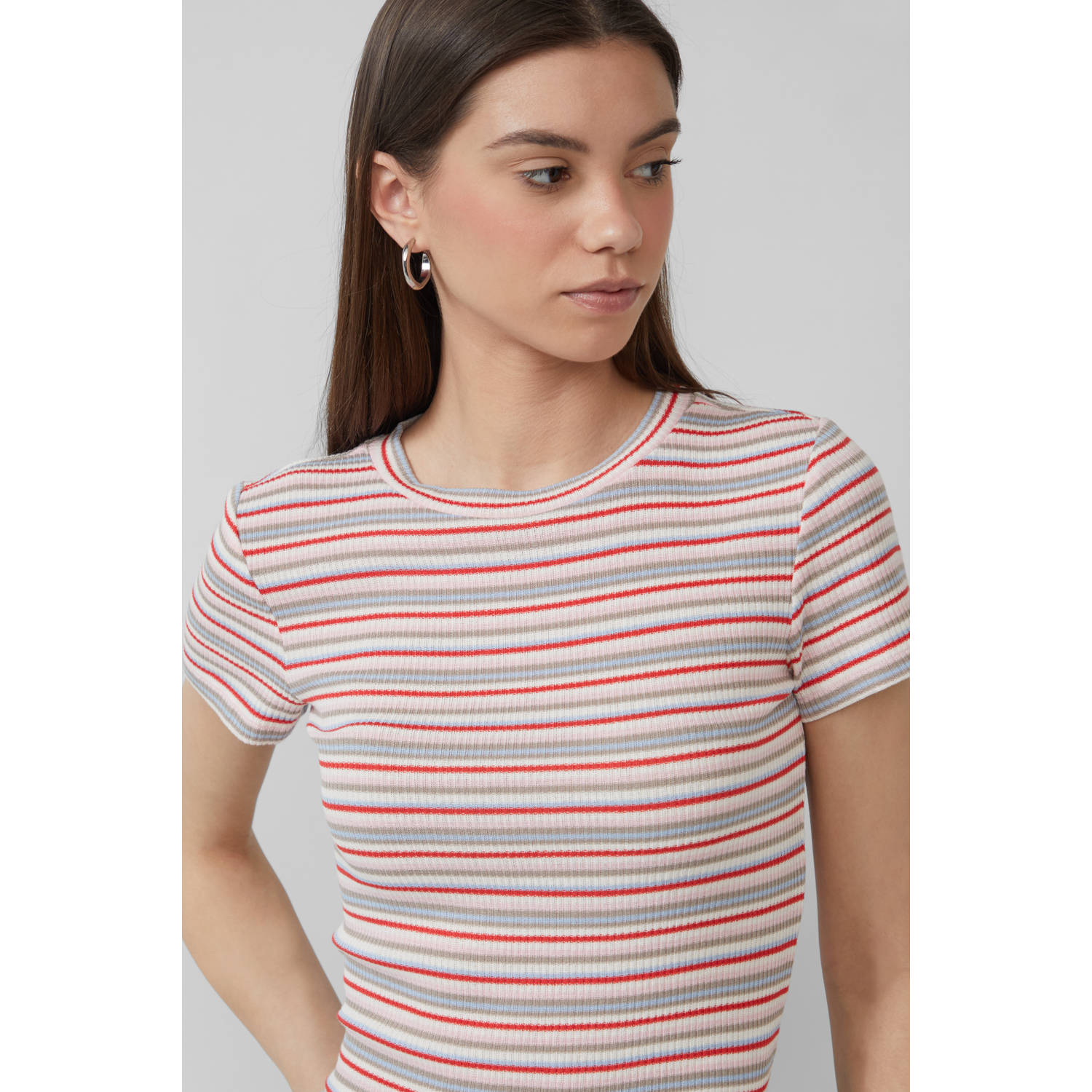 Q S by s.Oliver top ecru rib gebreid