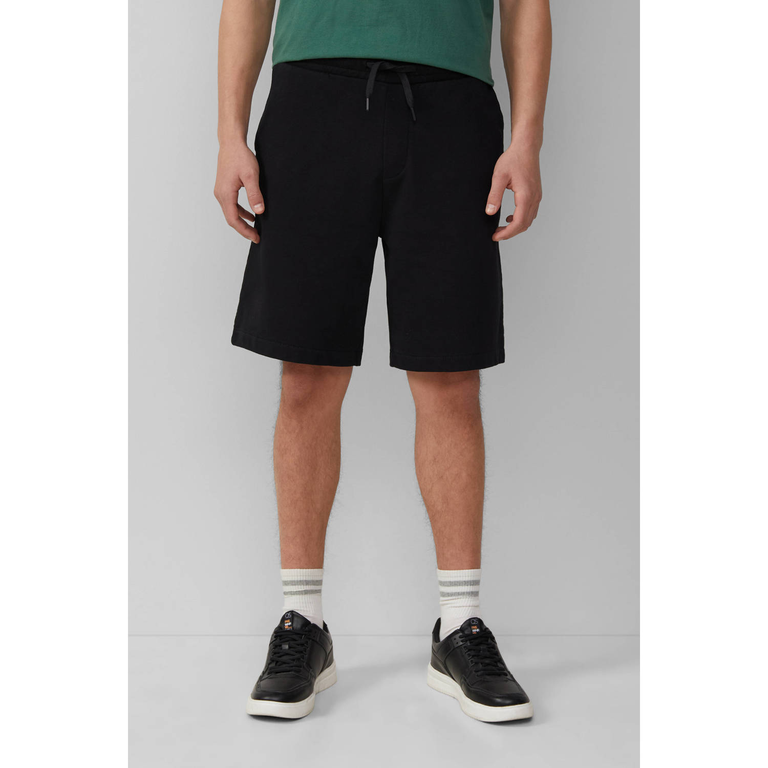 Q S by s.Oliver regular sweatshort zwart