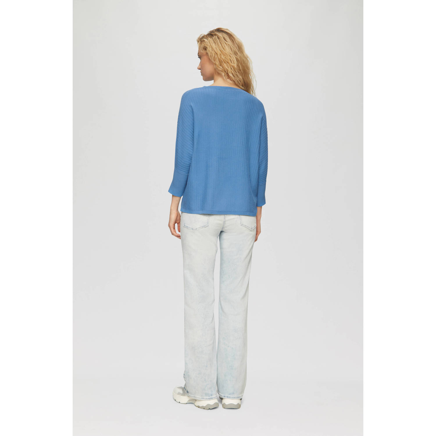 s.Oliver trui blauw rib gebreid