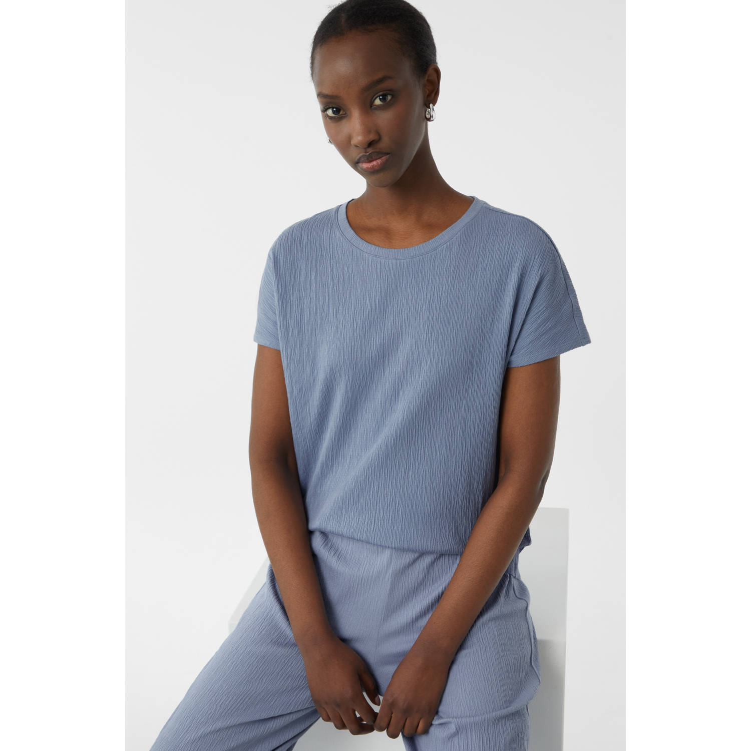 Comma casual identity top lichtblauw