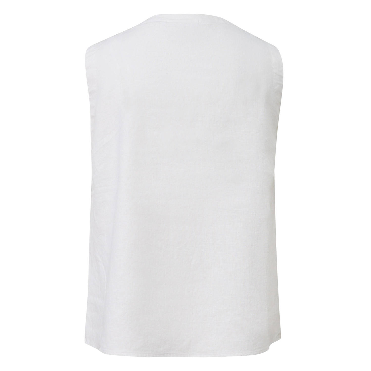 comma casual identity linnen mouwloze top wit