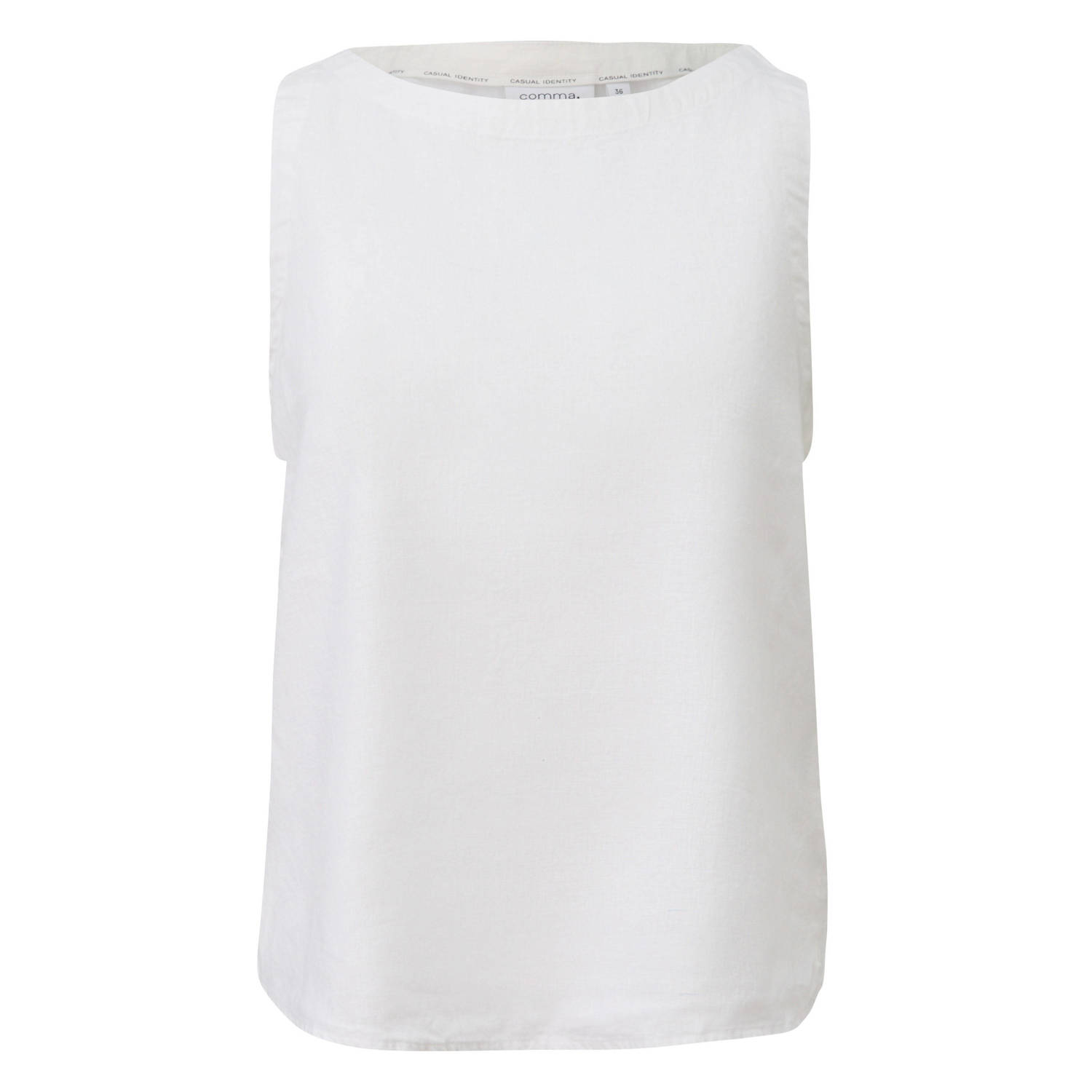 Comma casual identity linnen mouwloze top wit