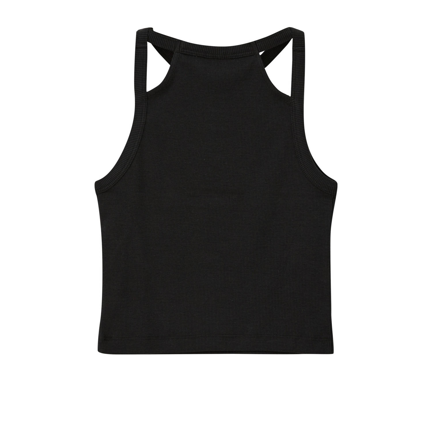 s.Oliver mouwloze top zwart rib gebreid