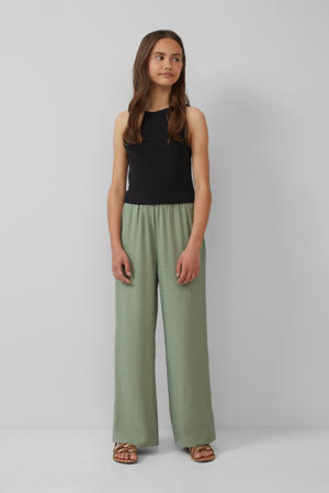 mouwloze top zwart rib gebreid