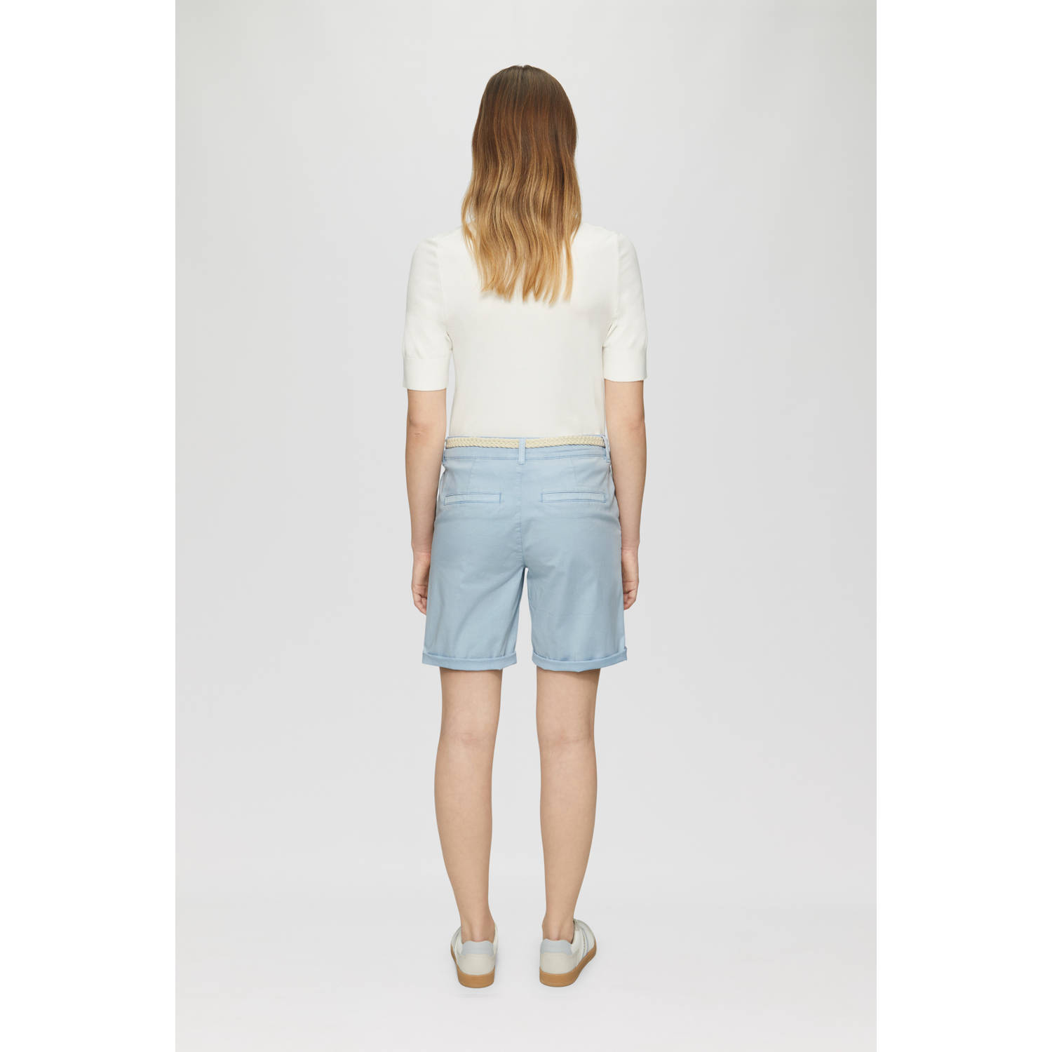 s.Oliver regular waist bermuda short lichtblauw