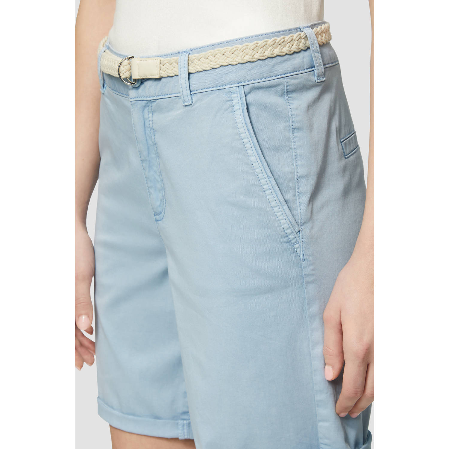 s.Oliver regular waist bermuda short lichtblauw