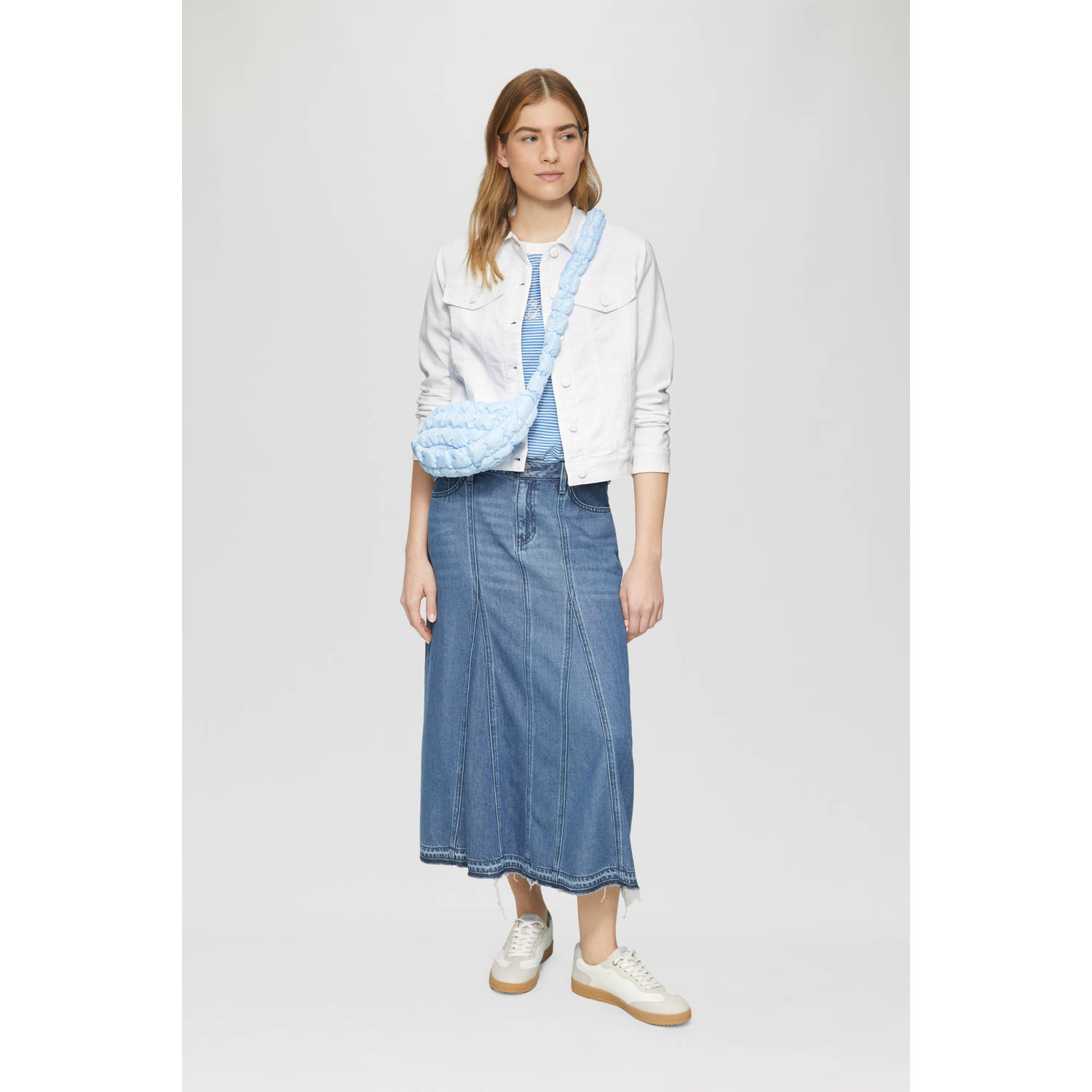 S.Oliver RED LABEL Boxy fit jeansjack van katoenmix met paspelzakken op de borst