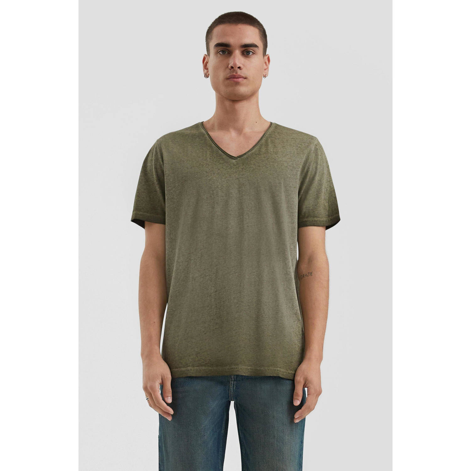 Q S by s.Oliver T-shirt olijfgroen