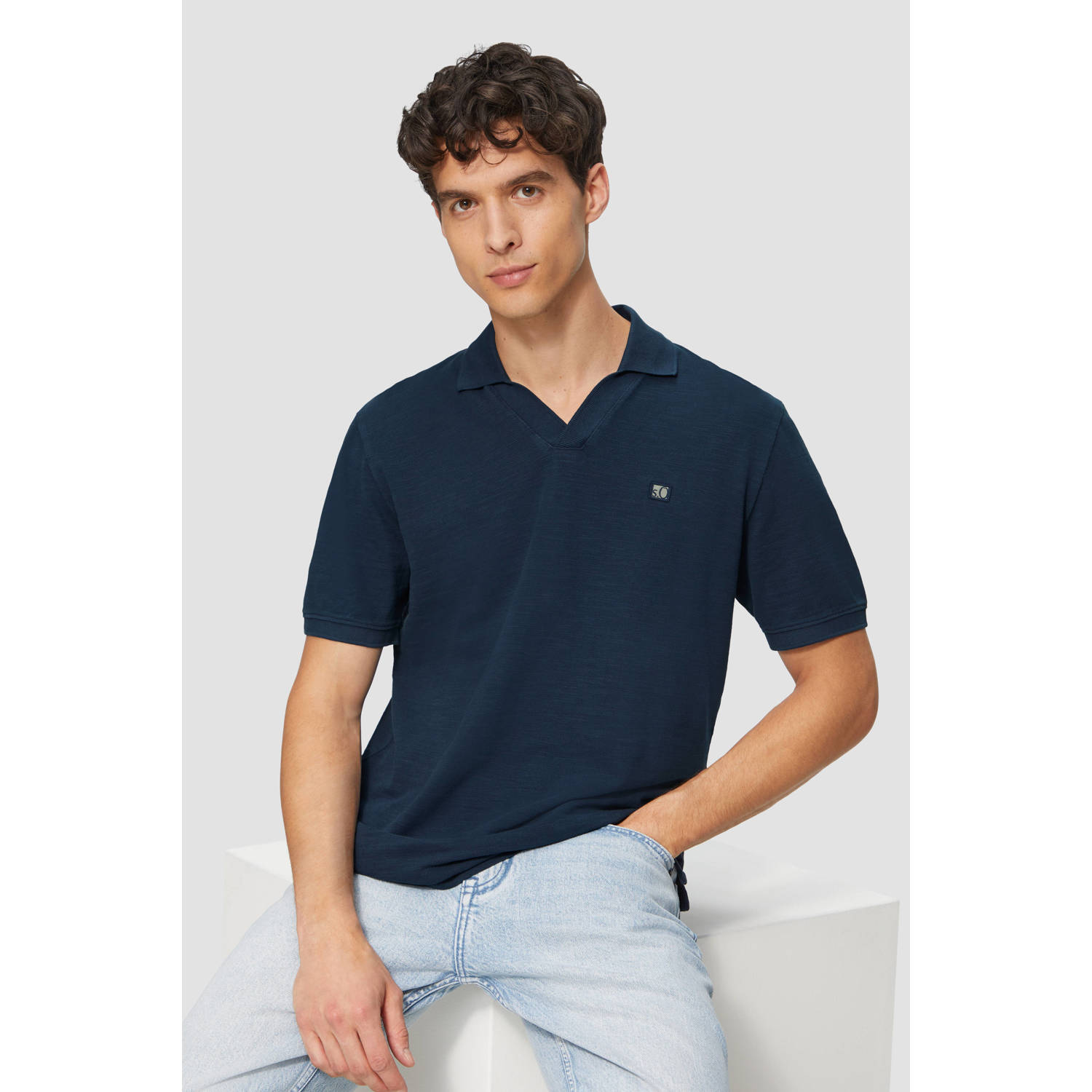 s.Oliver regular polo donkerblauw