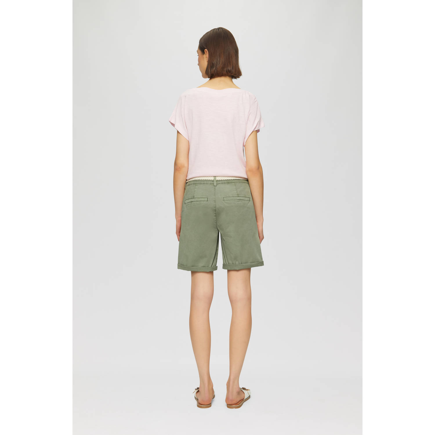 s.Oliver regular waist bermuda short groen