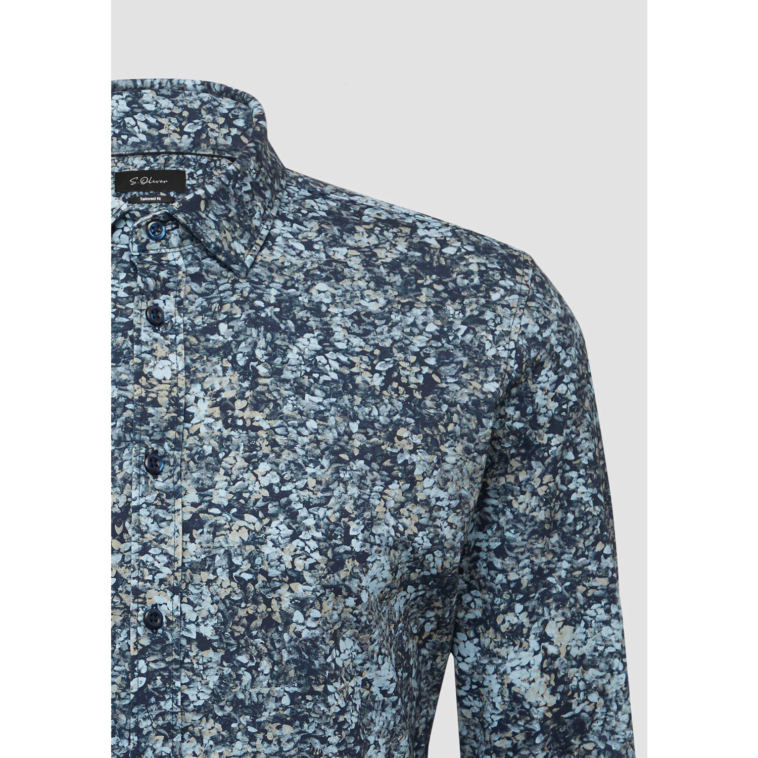 s.Oliver BLACK LABEL casual overhemd blauw