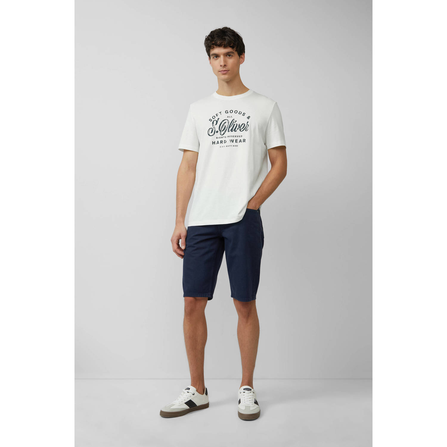 s.Oliver denim regular short donkerblauw