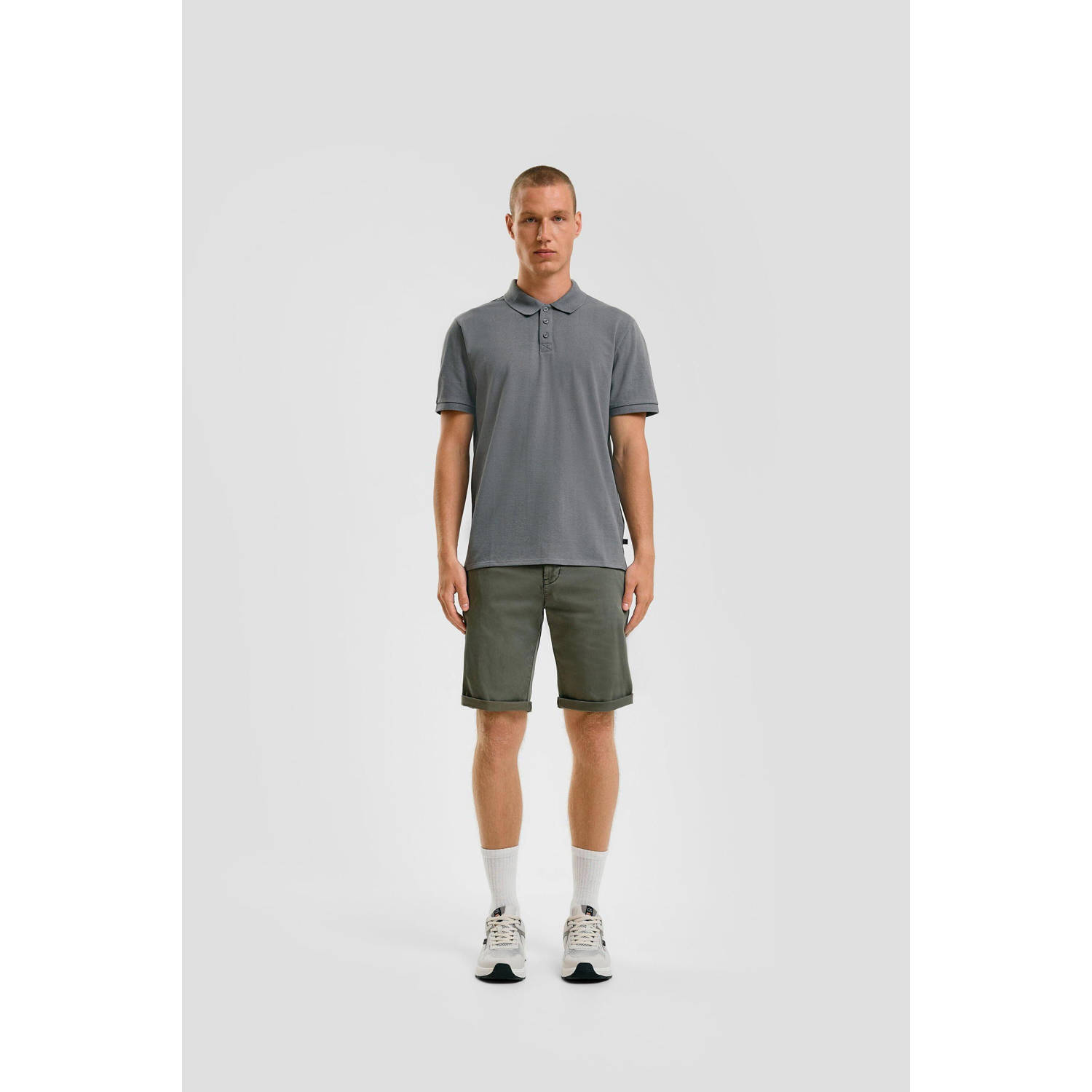 Q S by s.Oliver regular chino short donkergroen