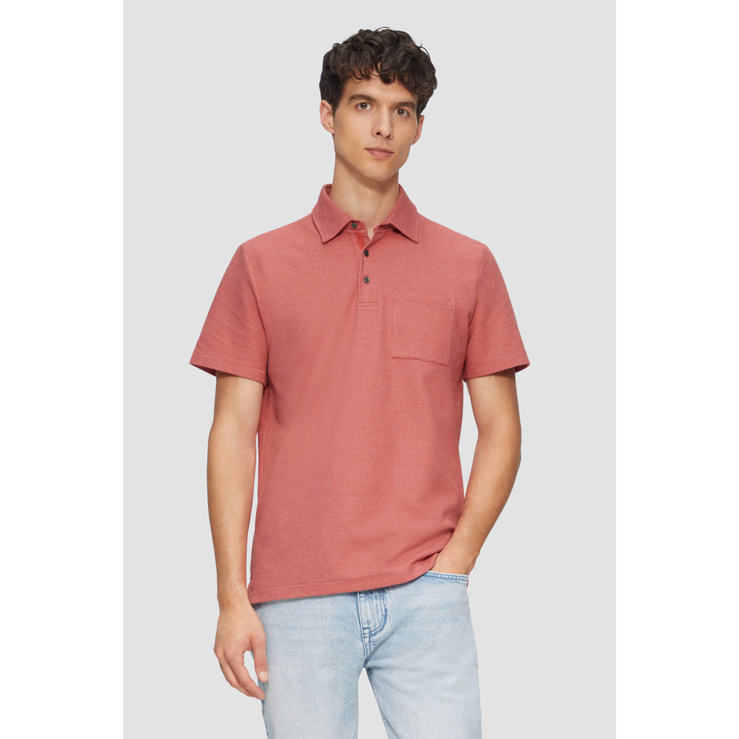s.Oliver regular polo met textuur rood