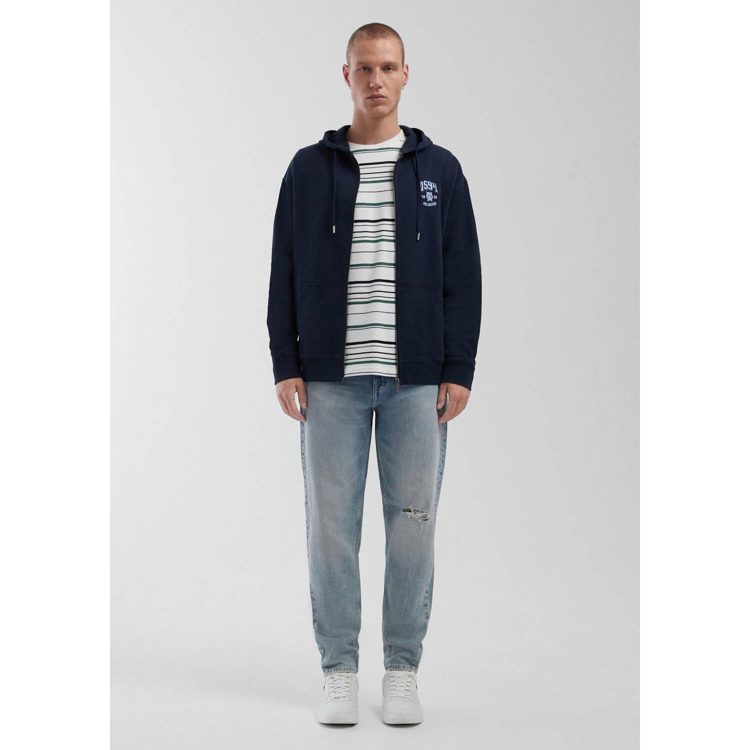 Q S by s.Oliver sweatvest donkerblauw