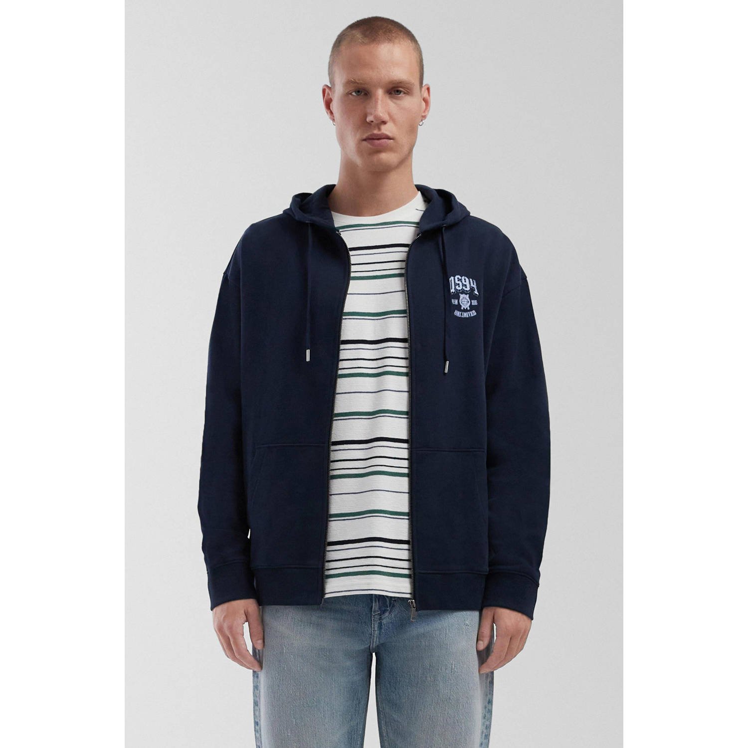Q S by s.Oliver sweatvest donkerblauw