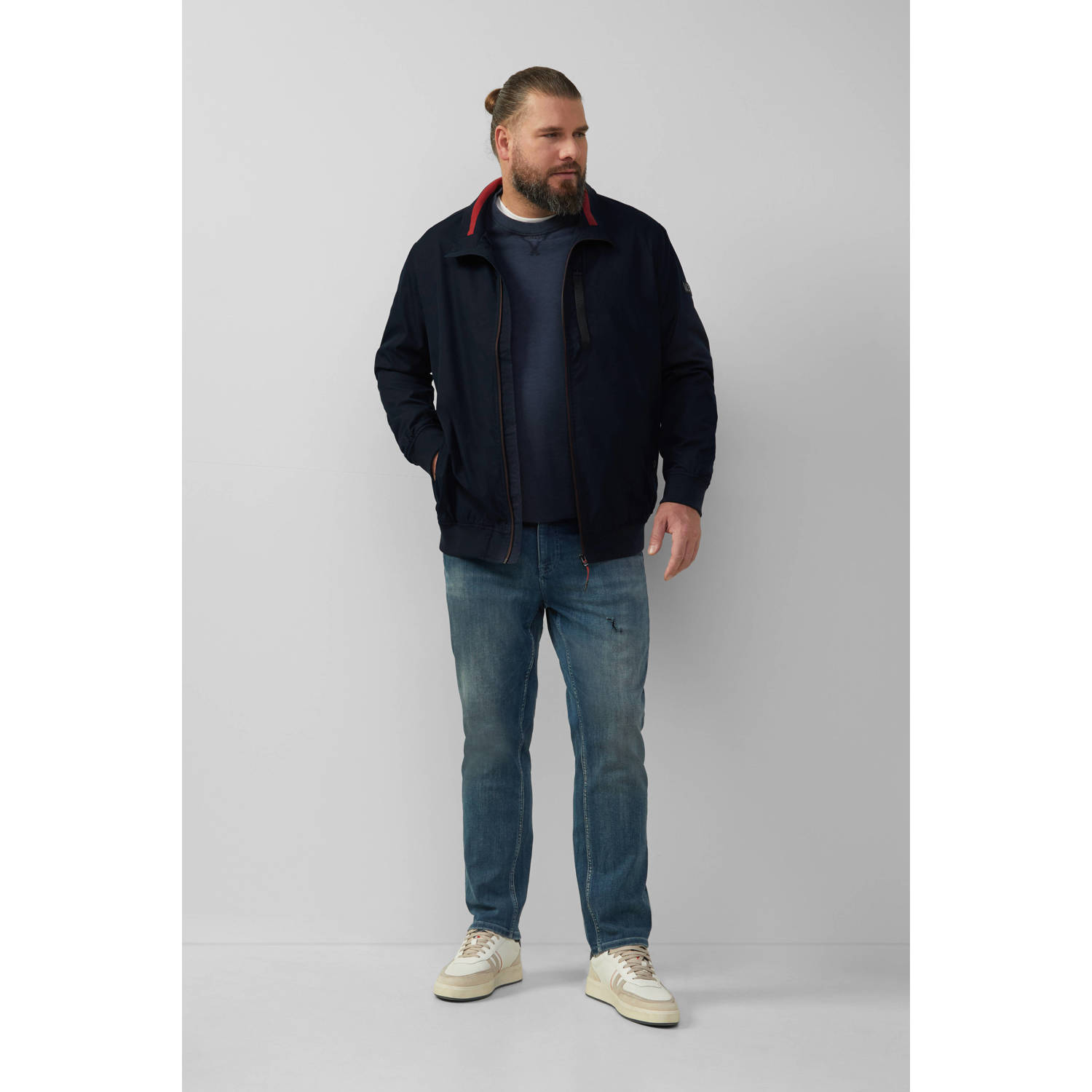 s.Oliver Big Size tussenjas donkerblauw