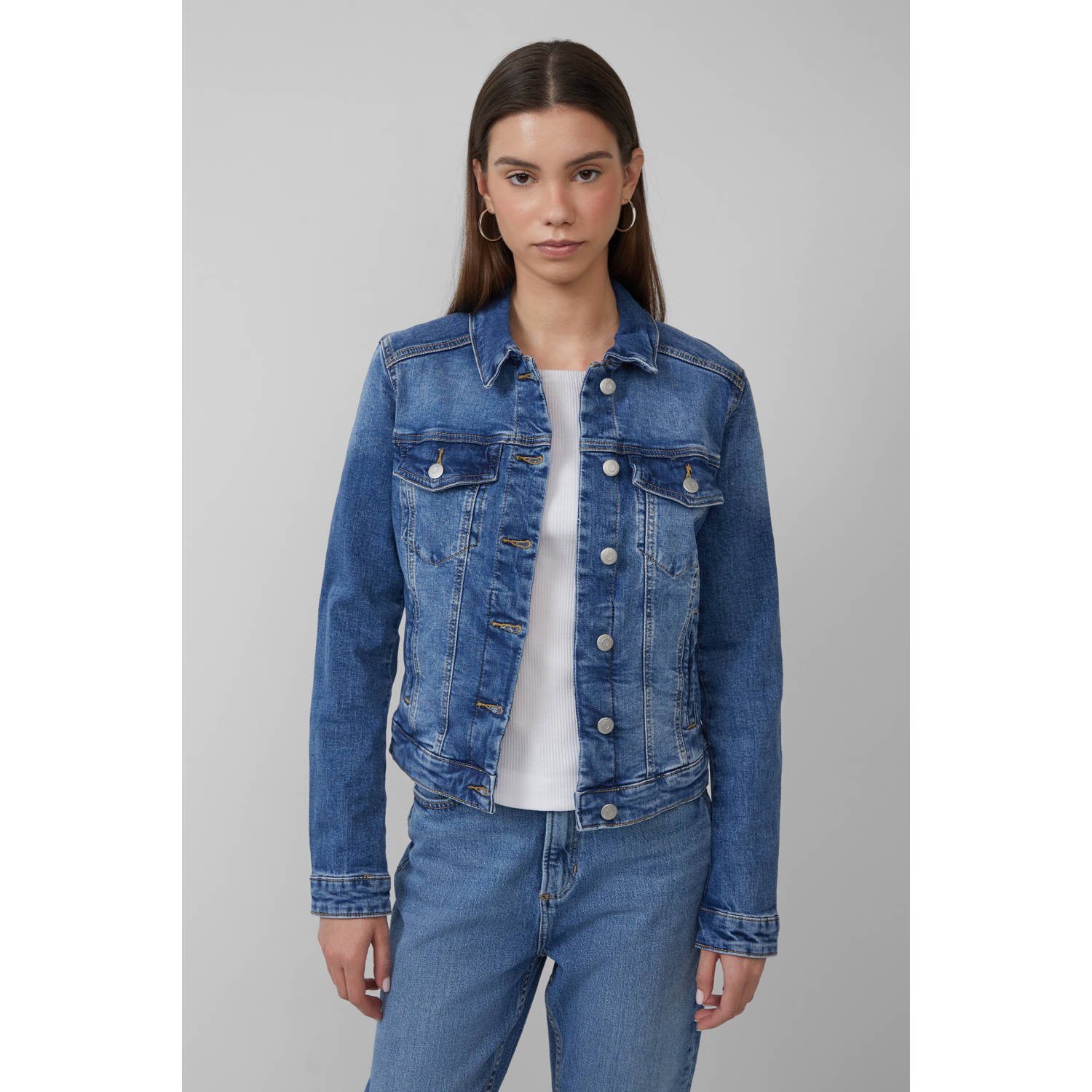 Q S by s.Oliver spijkerjas medium blue denim