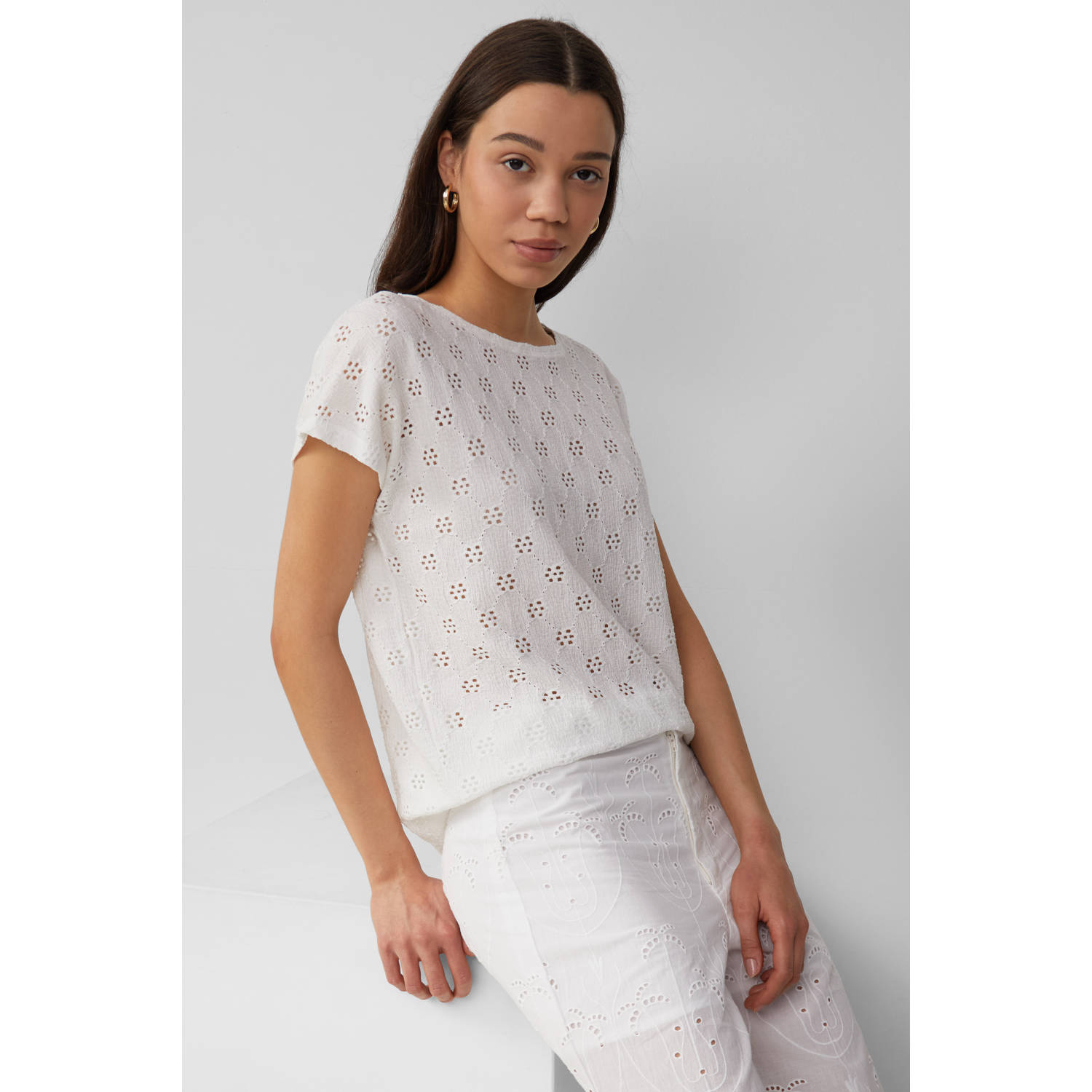 Q S by s.Oliver top wit broderie