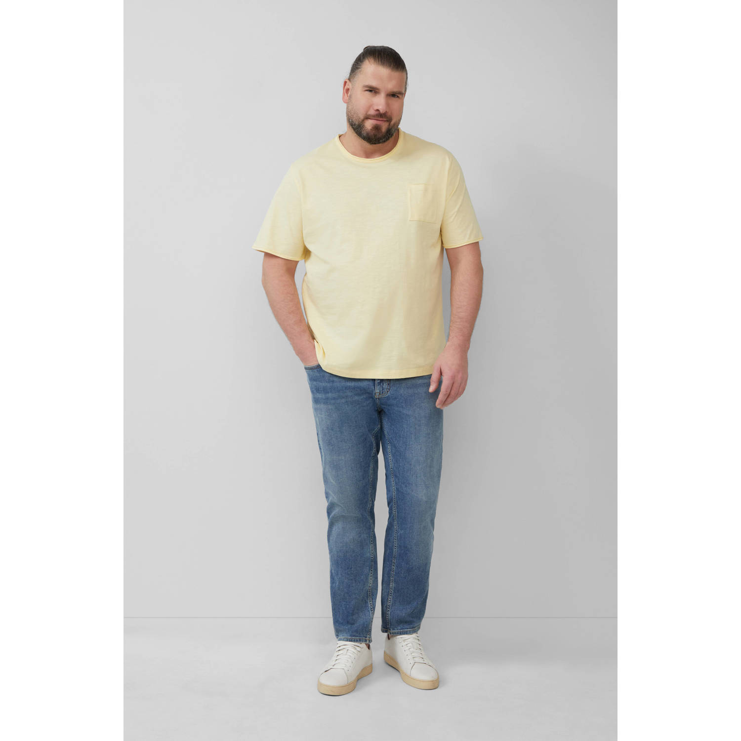 s.Oliver Big Size T-shirt lichtgeel