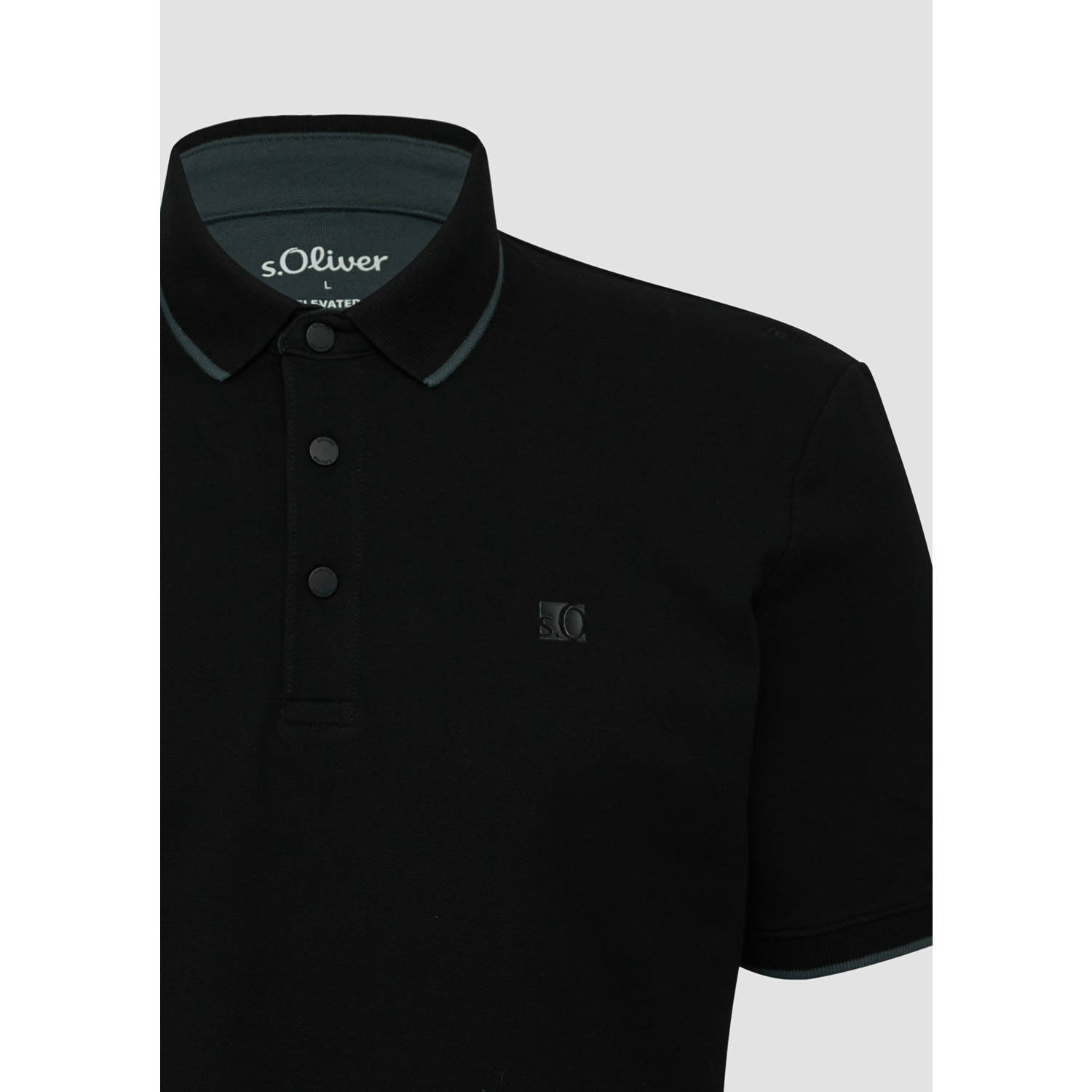s.Oliver regular polo zwart