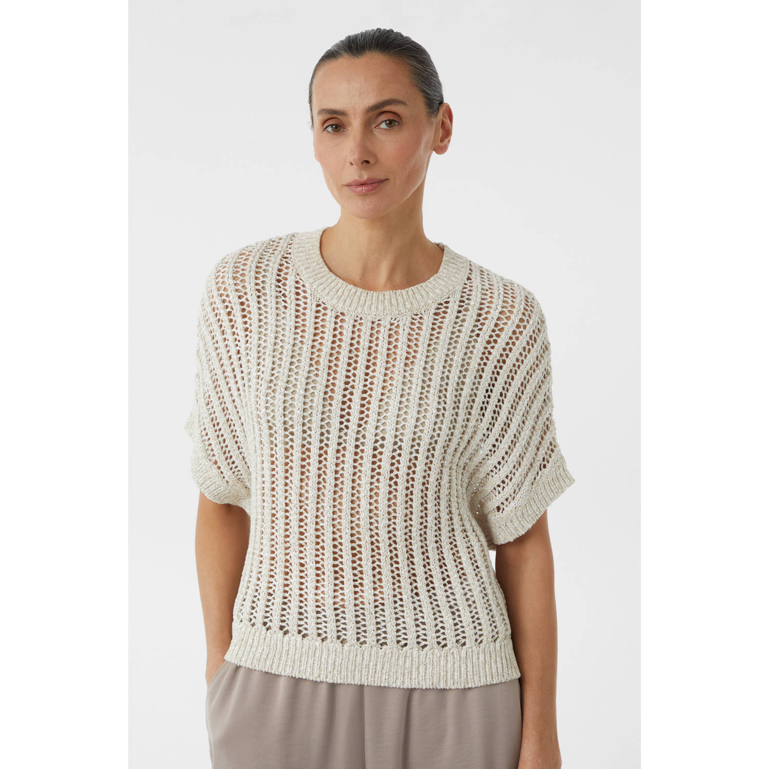 Comma Gebreide pullover met ribboorden