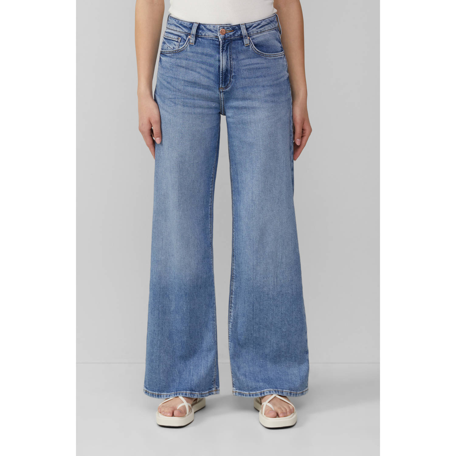 Q S by s.Oliver wide leg jeans dark blue denim