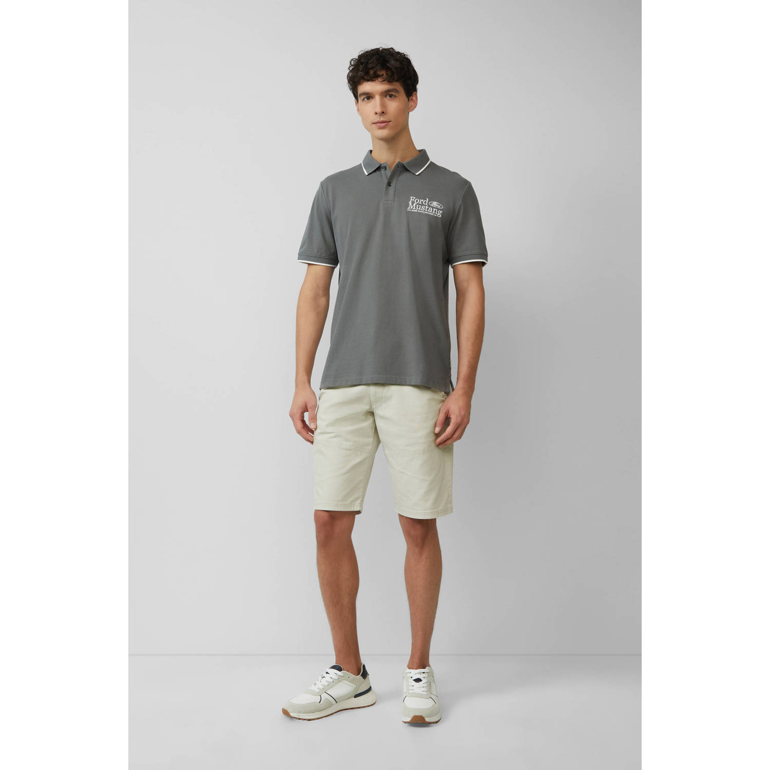 s.Oliver regular polo grijs