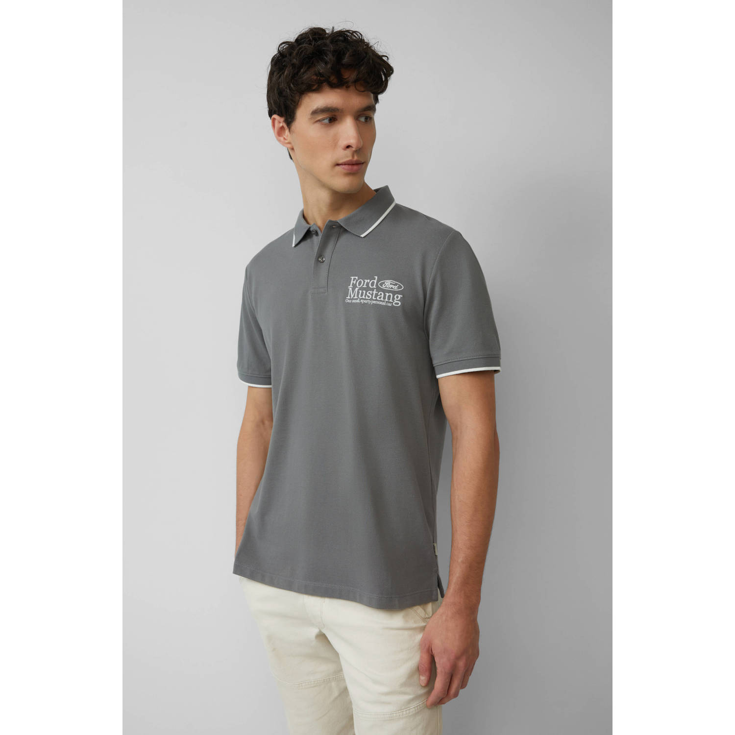 S.Oliver regular polo grijs